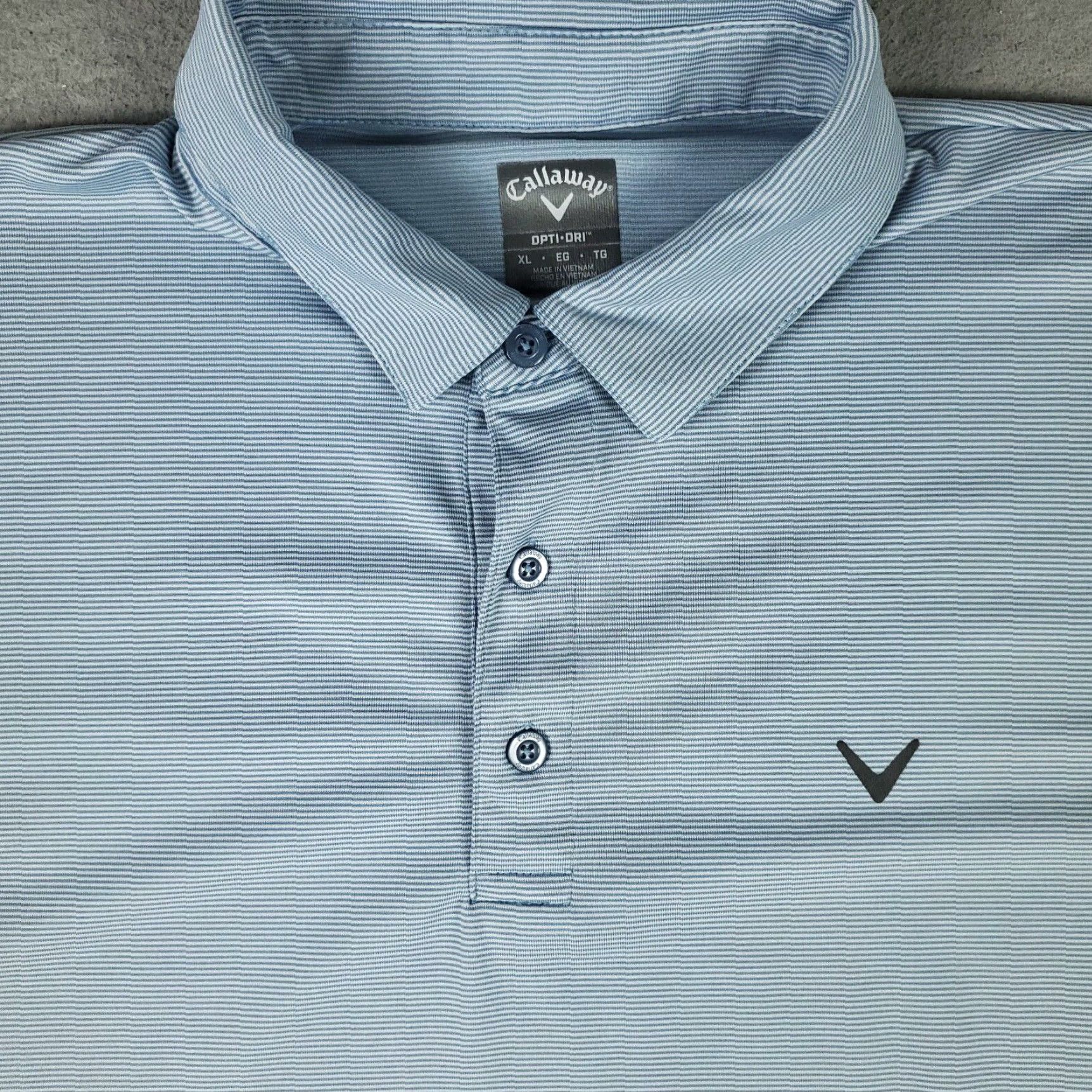 Callaway Callaway Polo Shirt Mens Size XL Blue Striped Opti Dri Fit Golf Short Sleeve Size US XL / EU 56 / 4 - 2 Thumbnail