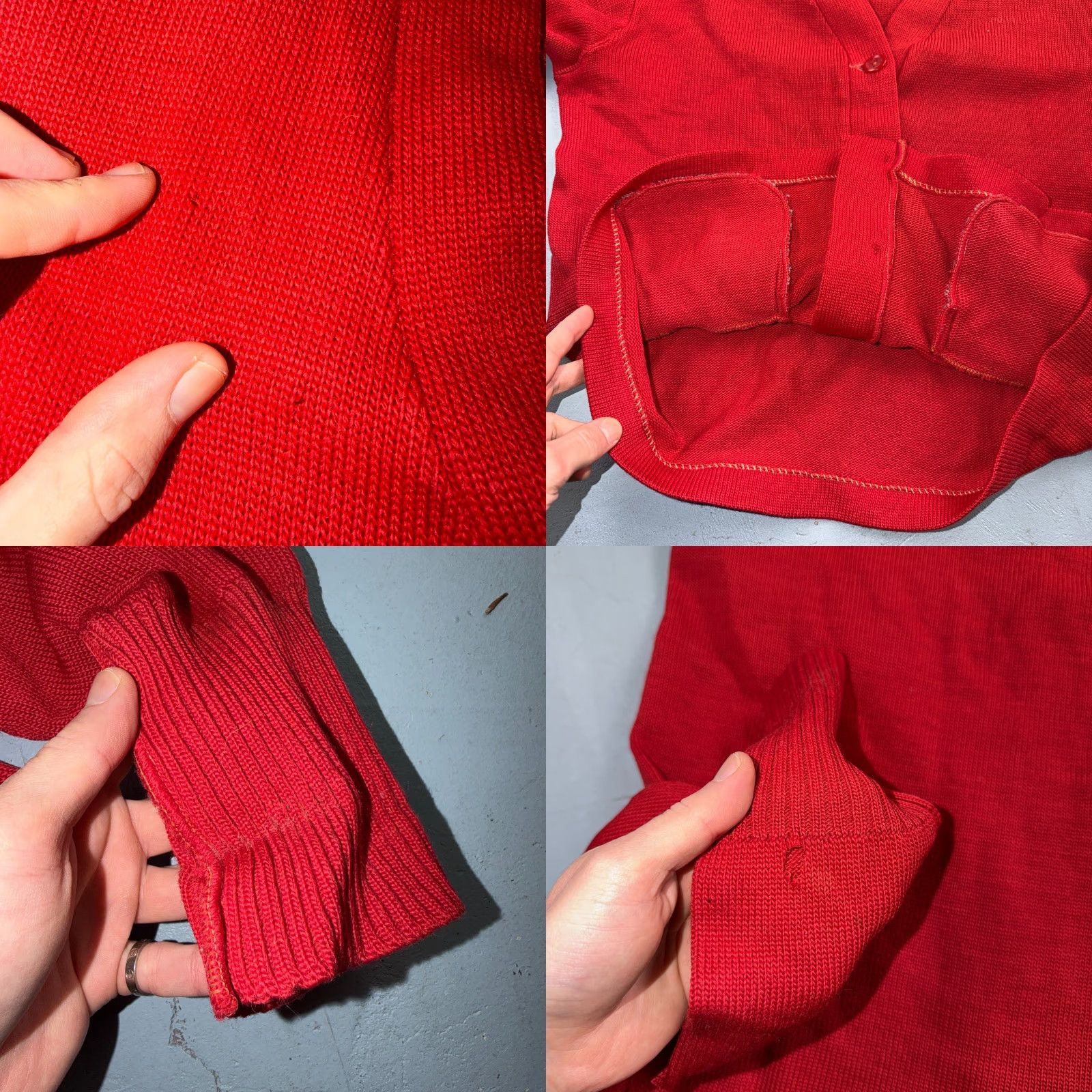 Vintage VTG Broadway Knitting Mills Mens S/M Cardigan 1960s Red Knit Rockabilly Grunge Decade Vintage Look Mens Size US S / EU 44-46 / 1 - 8 Thumbnail
