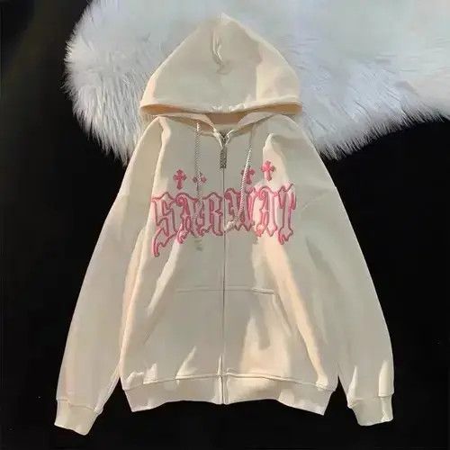 Designer × Japanese Brand Harajuku Retro Hip Hop Hoodie Zipper Y2K Sweatshirt Size US L / EU 52-54 / 3 - 1 Thumbnail