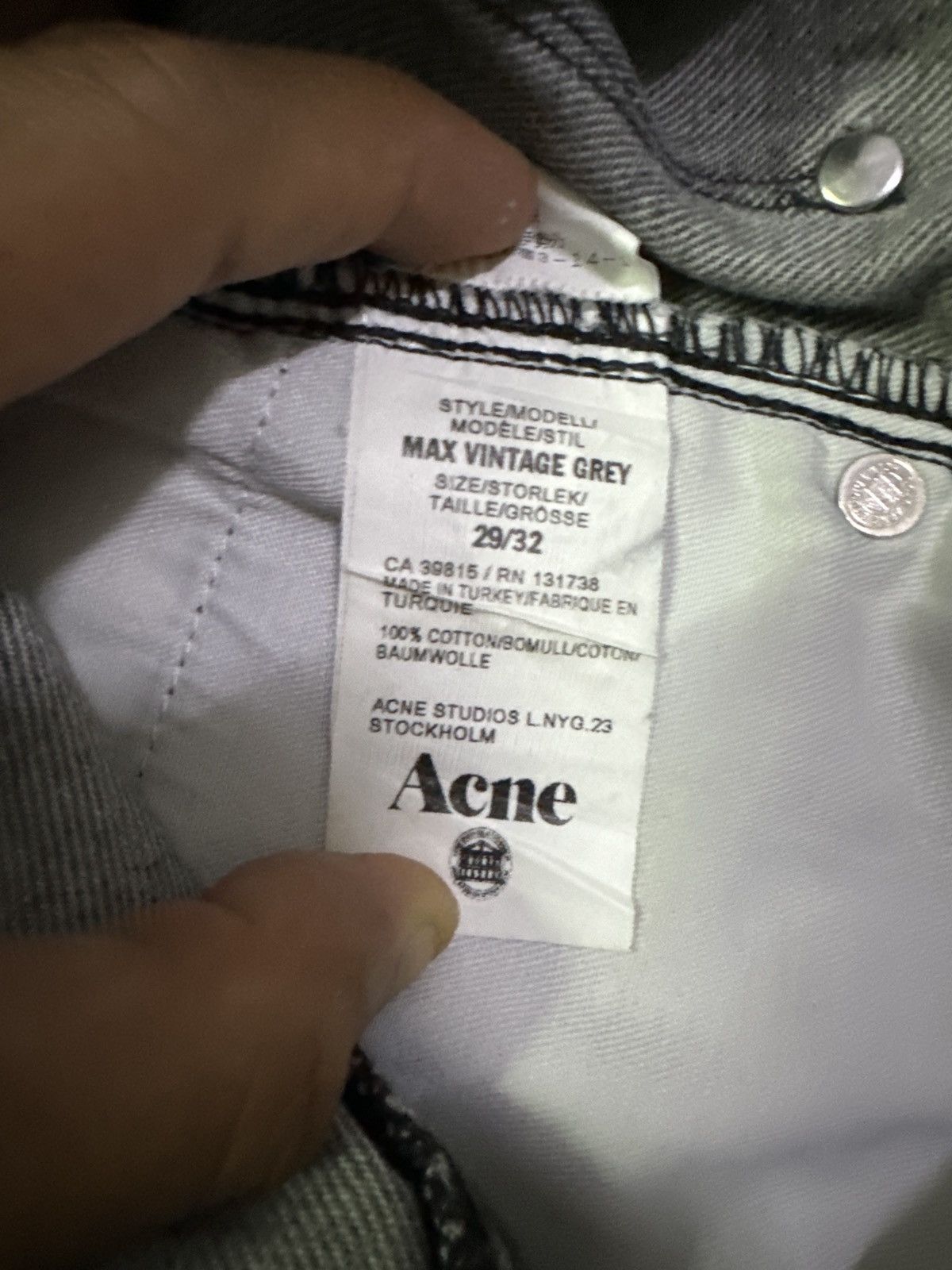 Acne Studios ANCE STUDIOS Max Vintage Grey Denim Pants Size US 31 - 12 Thumbnail