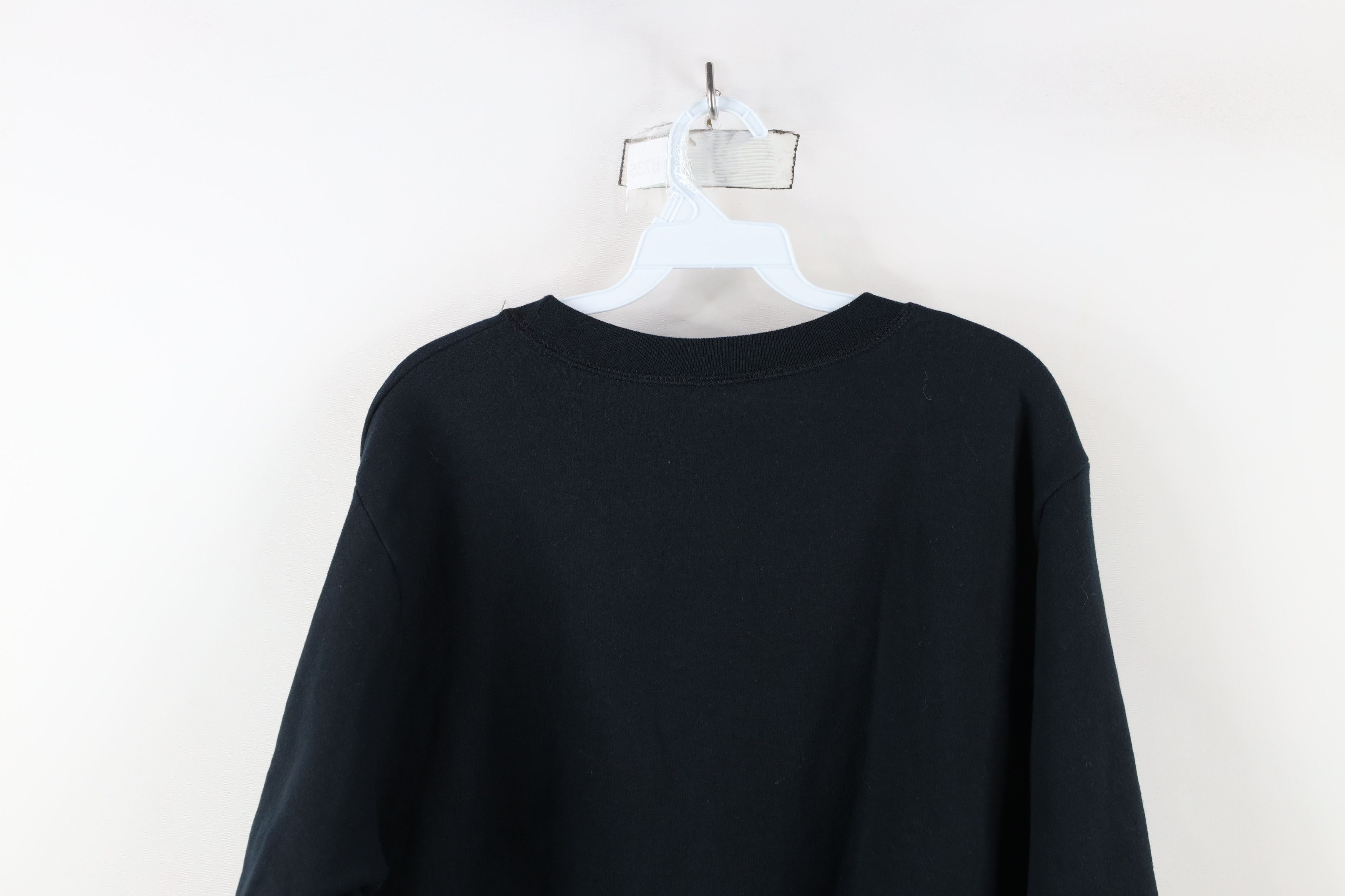 Vintage Vintage 90s Streetwear Faded Blank Crewneck Sweatshirt Black Size US L / EU 52-54 / 3 - 10 Thumbnail