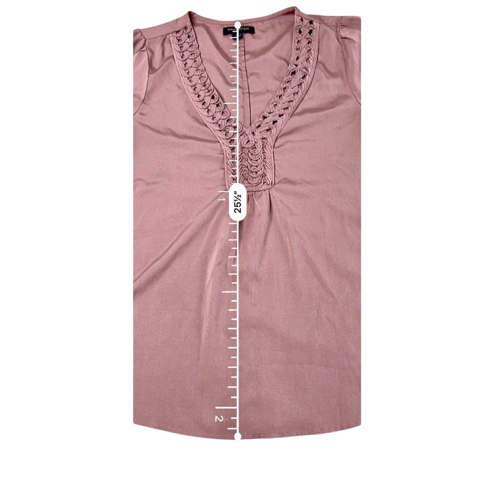 Banana Republic Banana Republic Pink Rose Embellished Tunic Blouse SMALL Size S / US 4 / IT 40 - 7 Thumbnail
