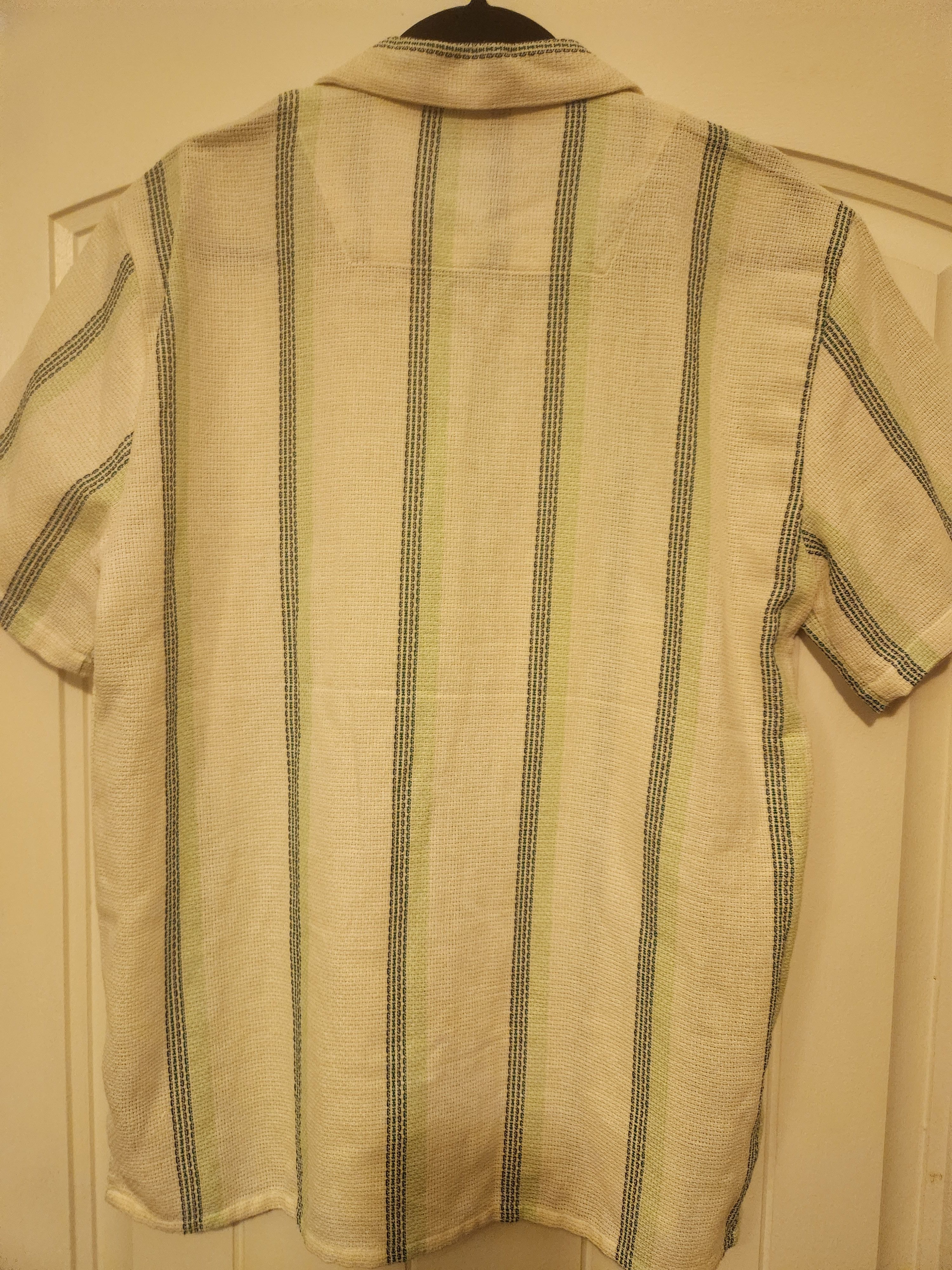 Other Vtg Malibu Cotton Green & White Striped SS Sleeve Shirt Size US S / EU 44-46 / 1 - 2 Thumbnail