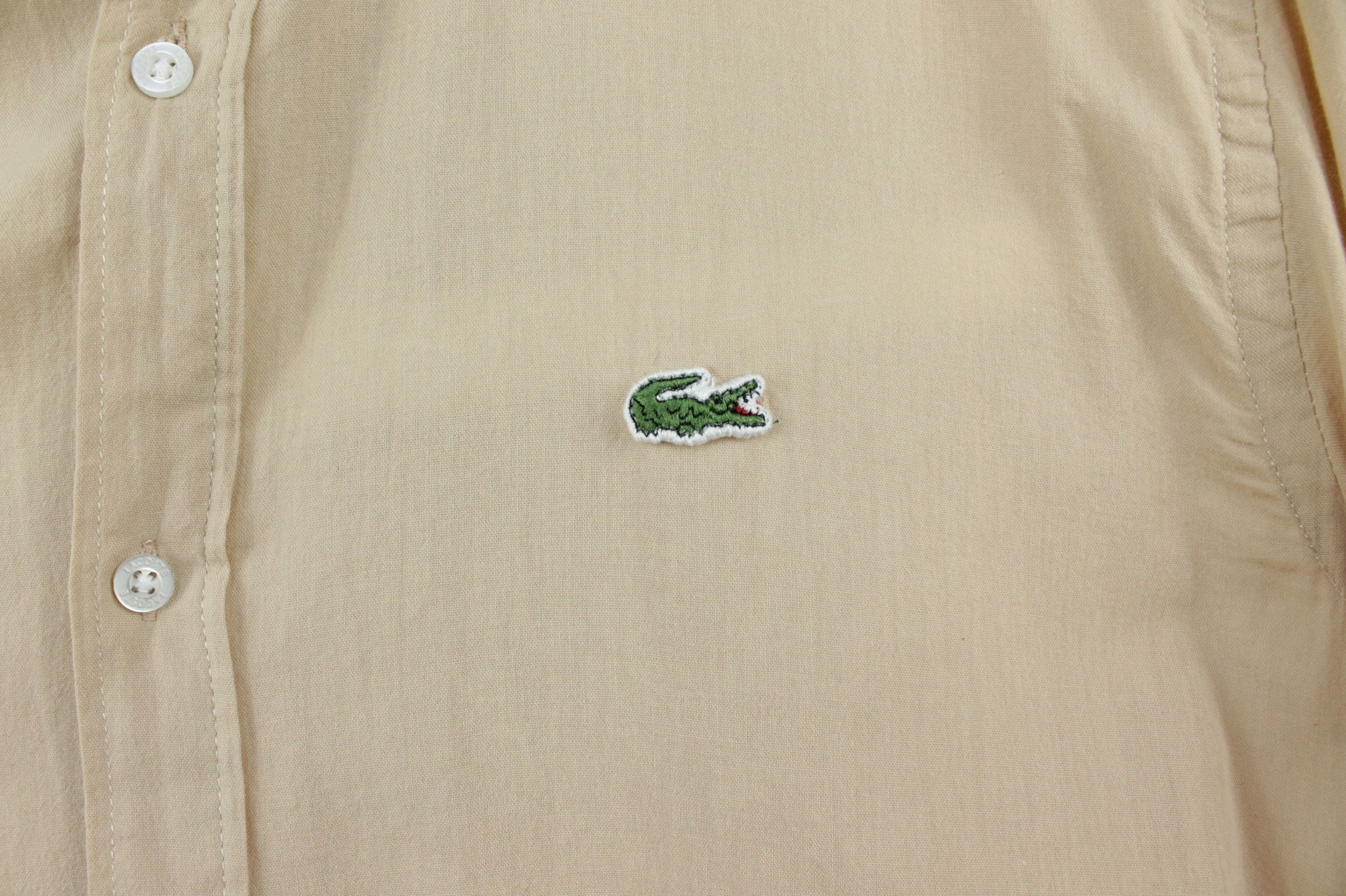 Lacoste Lacoste Slim Fit Ultralight Beige Cotton Casual Shirt Men's Size US XXL / EU 58 / 5 - 4 Thumbnail