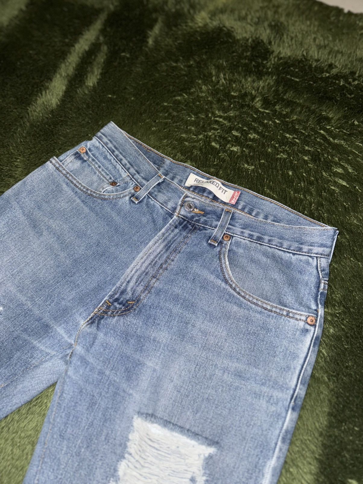 Levi's [W31/L34] Levis 550 USA destroyed denim pants indigo Size US 31 - 2 Thumbnail