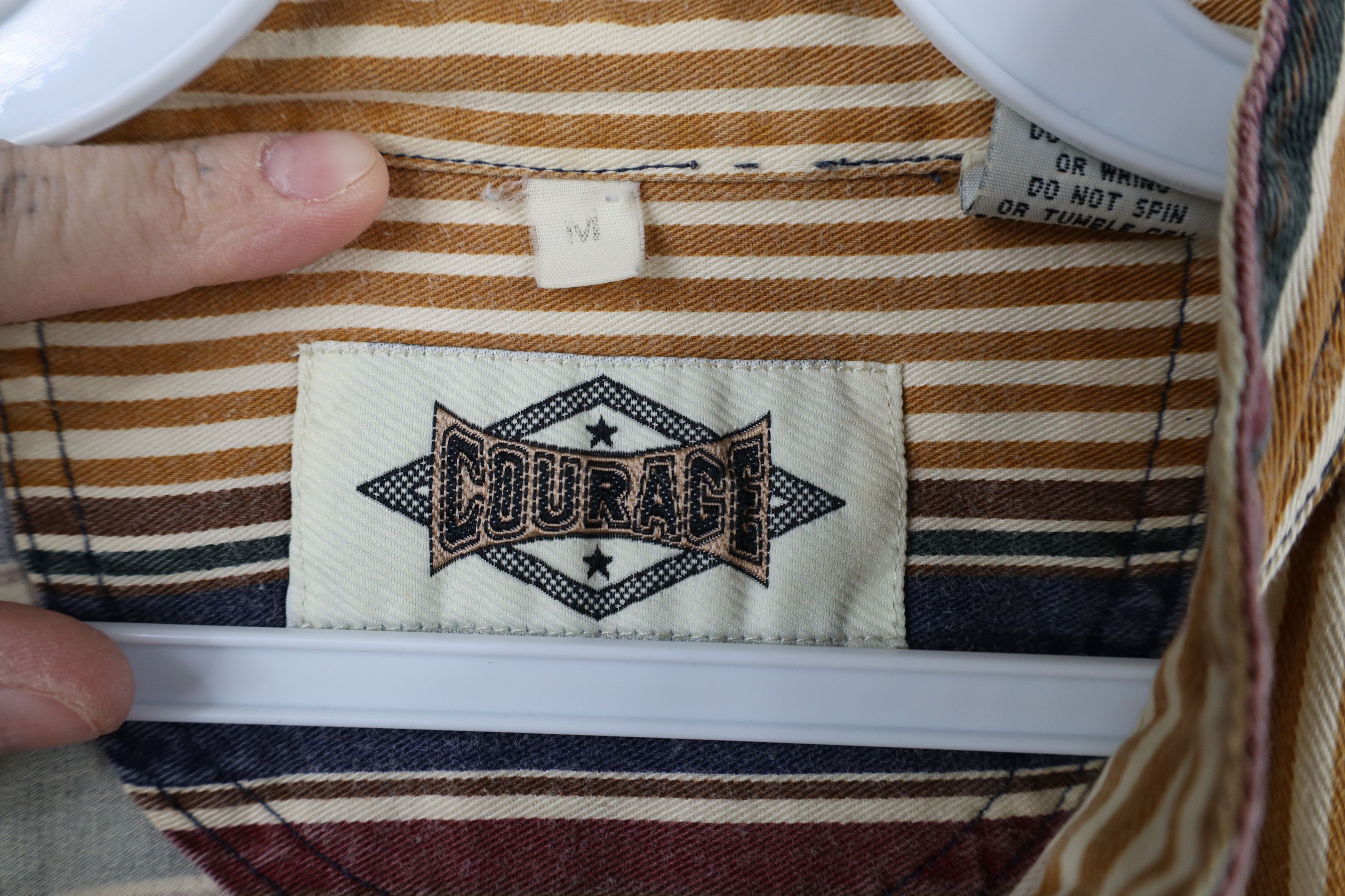 Vintage Vintage 90s Streetwear Striped Band Collar Button Shirt Size US M / EU 48-50 / 2 - 6 Thumbnail