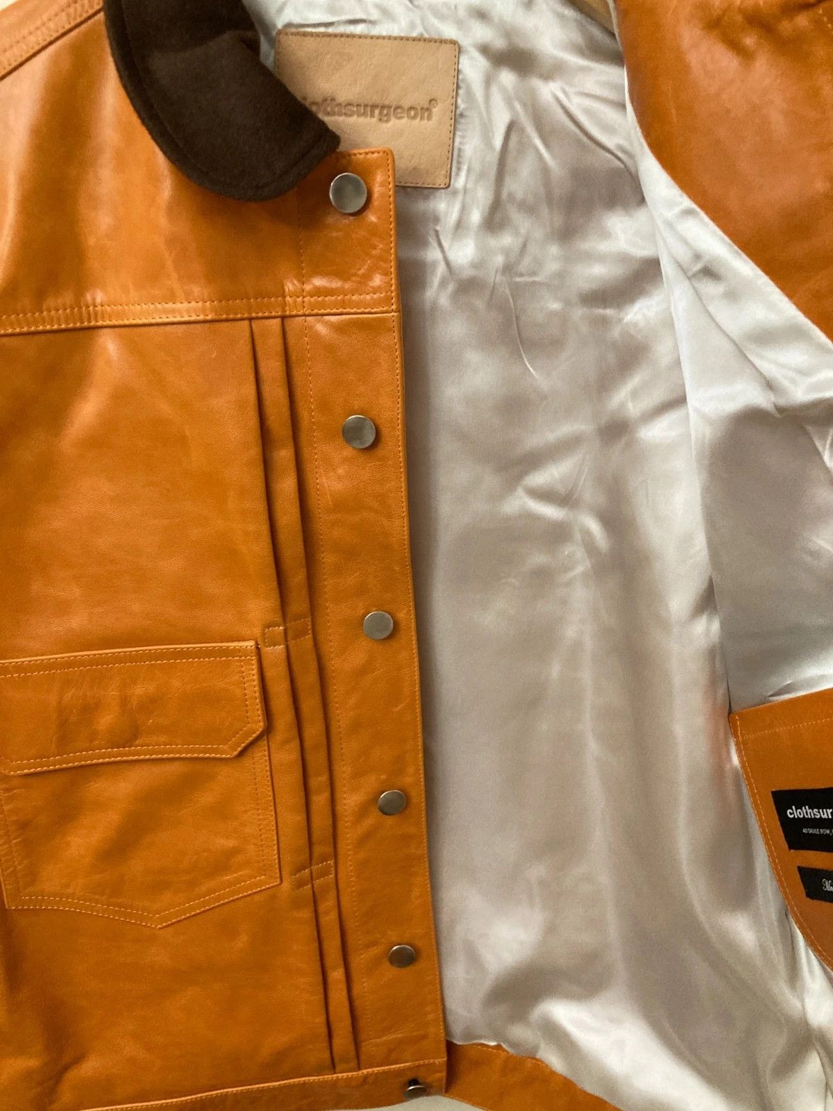 clothsurgeon Leather Jacket Orange Medium/Large Made in England Size US M / EU 48-50 / 2 - 22 Thumbnail