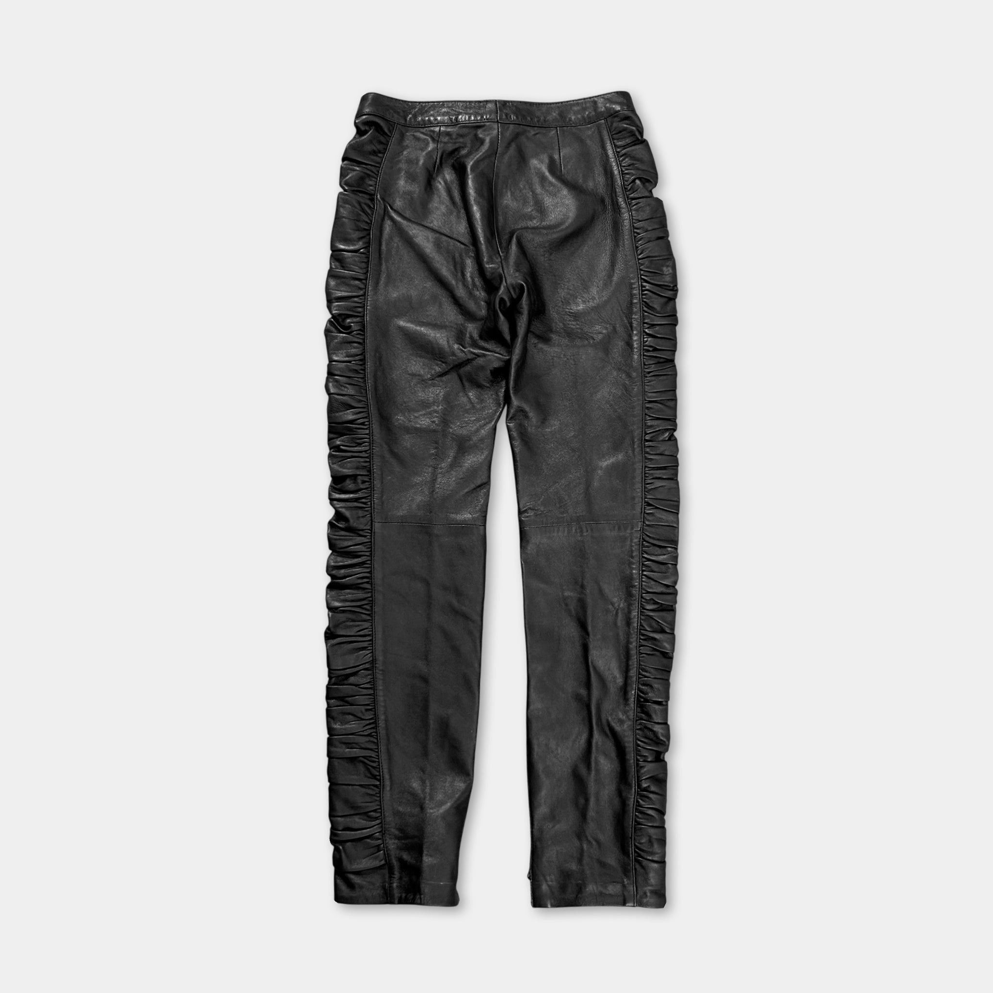 Dolce & Gabbana Dolce & Gabbana 2000's Black Leather Woman Pants Size 25" / US 0 / IT 36 - 3 Thumbnail