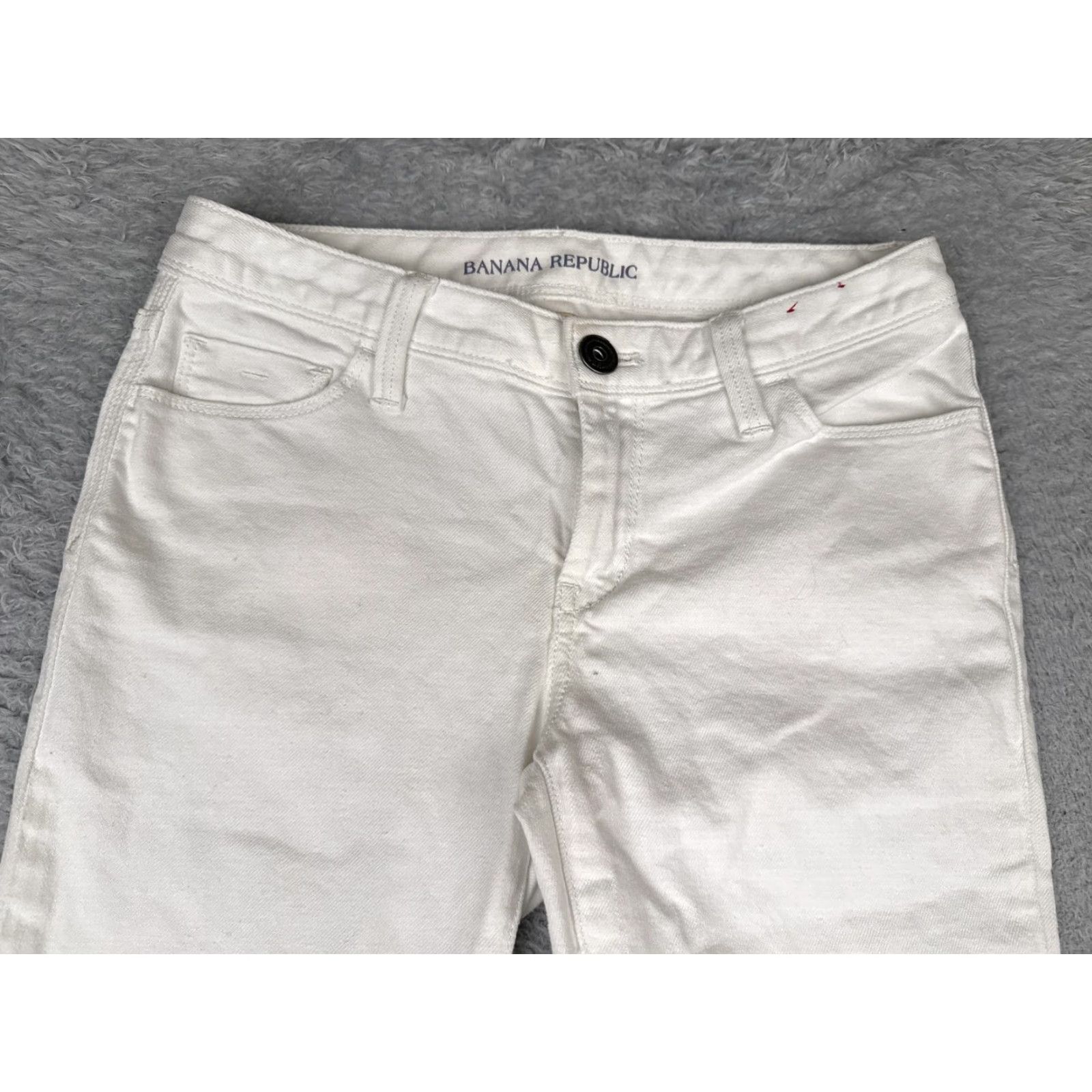 Banana Republic Banana Republic Jeans Womens 25 White Mid Rise Skinny Slim Stretch Denim 27x28 Size 42" / US 20 - 4 Thumbnail