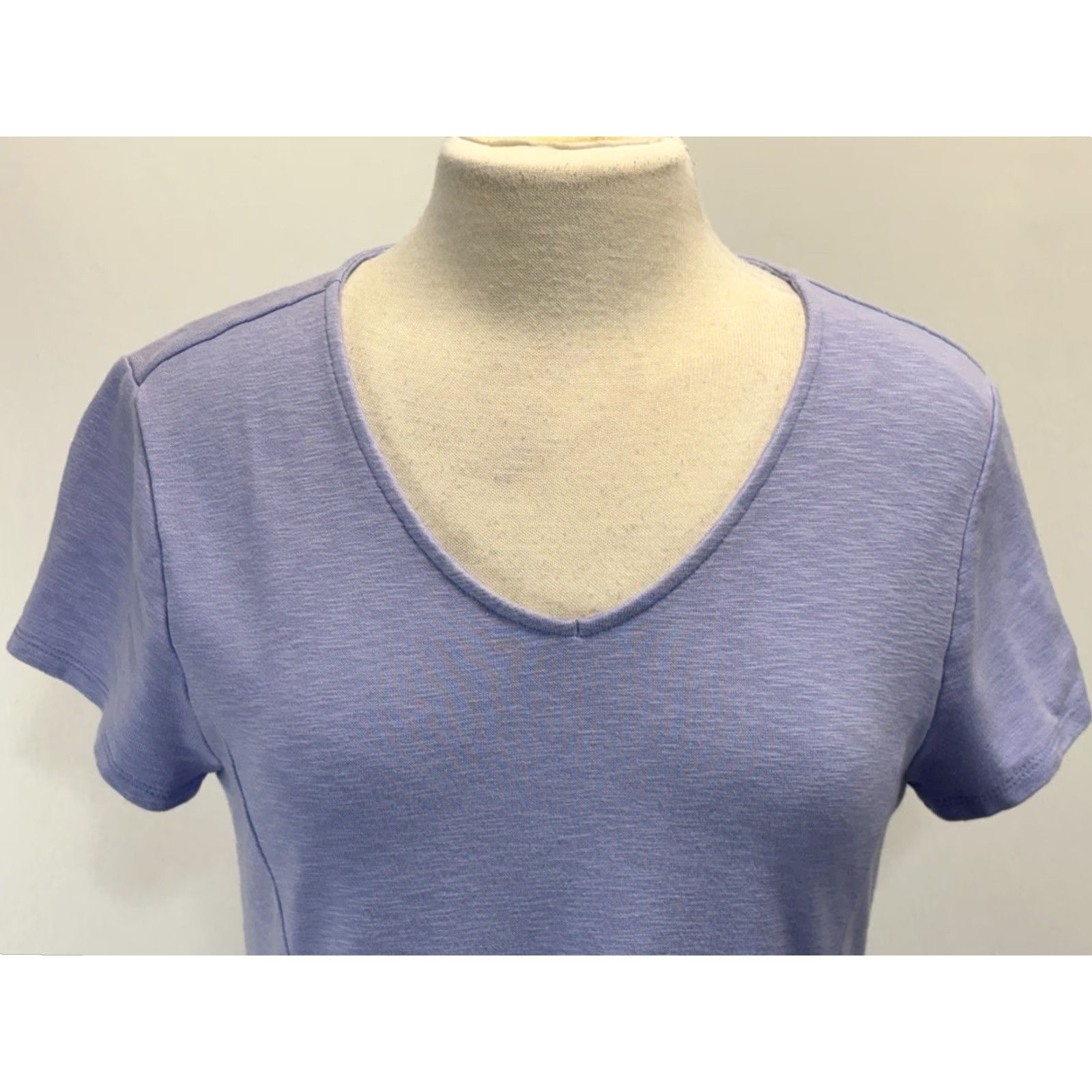 Vintage VINTAGE Chico's Dress Midi Shift Women's Medium Purple Short Sleeve Asymmetric Hem Casual Travel Size 32" / US 10 / IT 46 - 5 Thumbnail