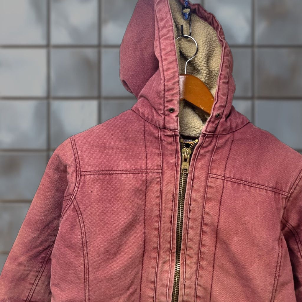 Dickies VINTAGE Dickies Hooded Sherpa Jacket Womens 9 Salmon Size M / US 6-8 / IT 42-44 - 1 Thumbnail