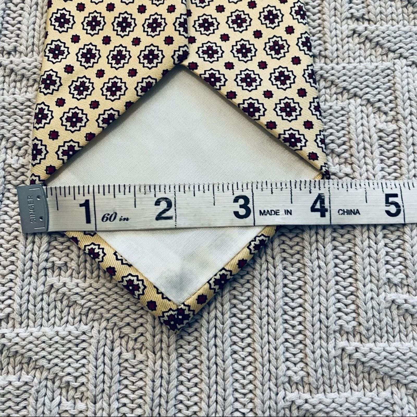 Polo Ralph Lauren Vintage Polo RL yellow patterned silk tie Size ONE SIZE - 6 Thumbnail