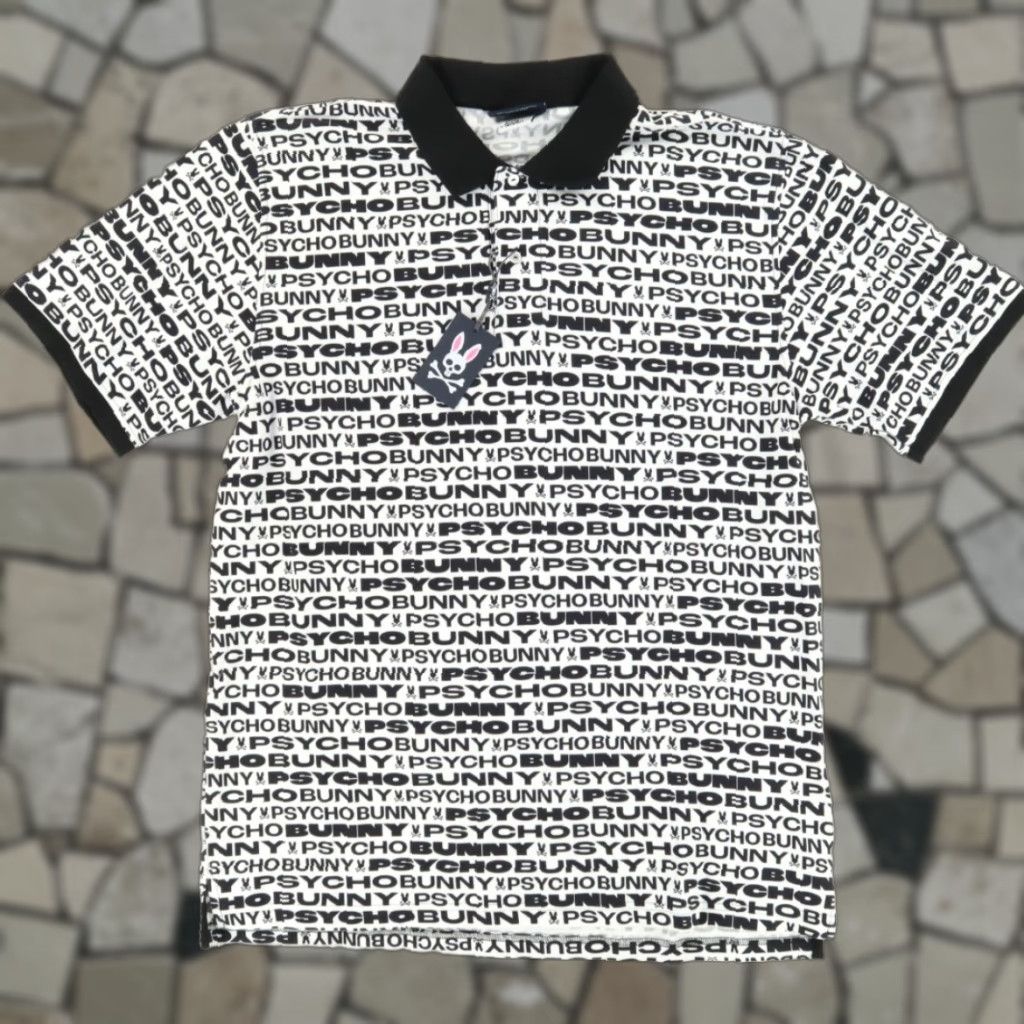 Psycho Bunny Psycho Bunny Polo Shirt White Men's 9 Pique All Over Print Shirt M Size US M / EU 48-50 / 2 - 1 Thumbnail