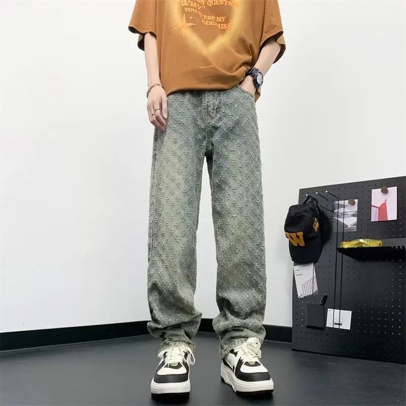 Jean Jacquard Pattern Jeans Size US 33 - 3 Thumbnail