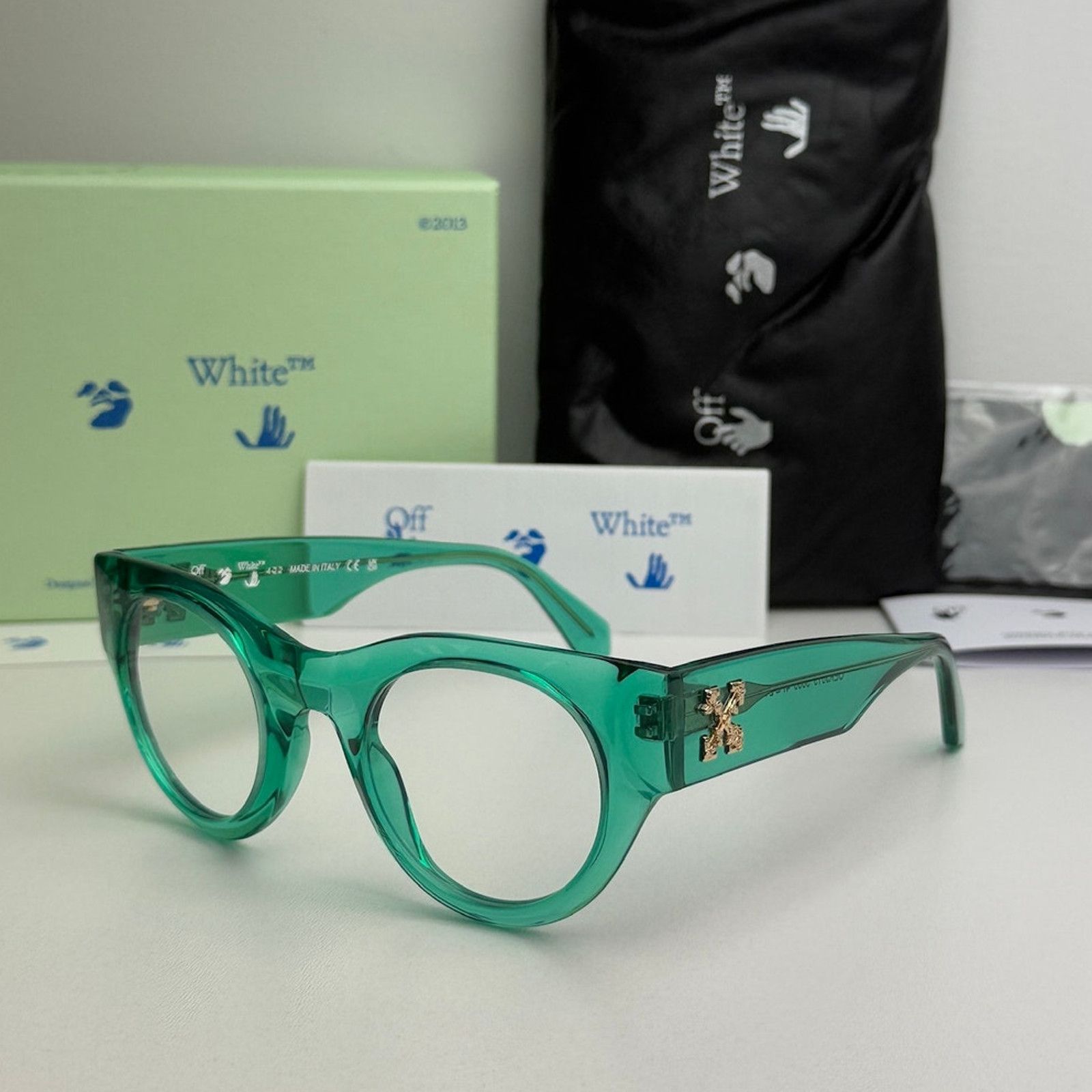 Off-White NEW Off White Style 13 Green Bluelight Eyeglasses Frames Size ONE SIZE - 1 Thumbnail