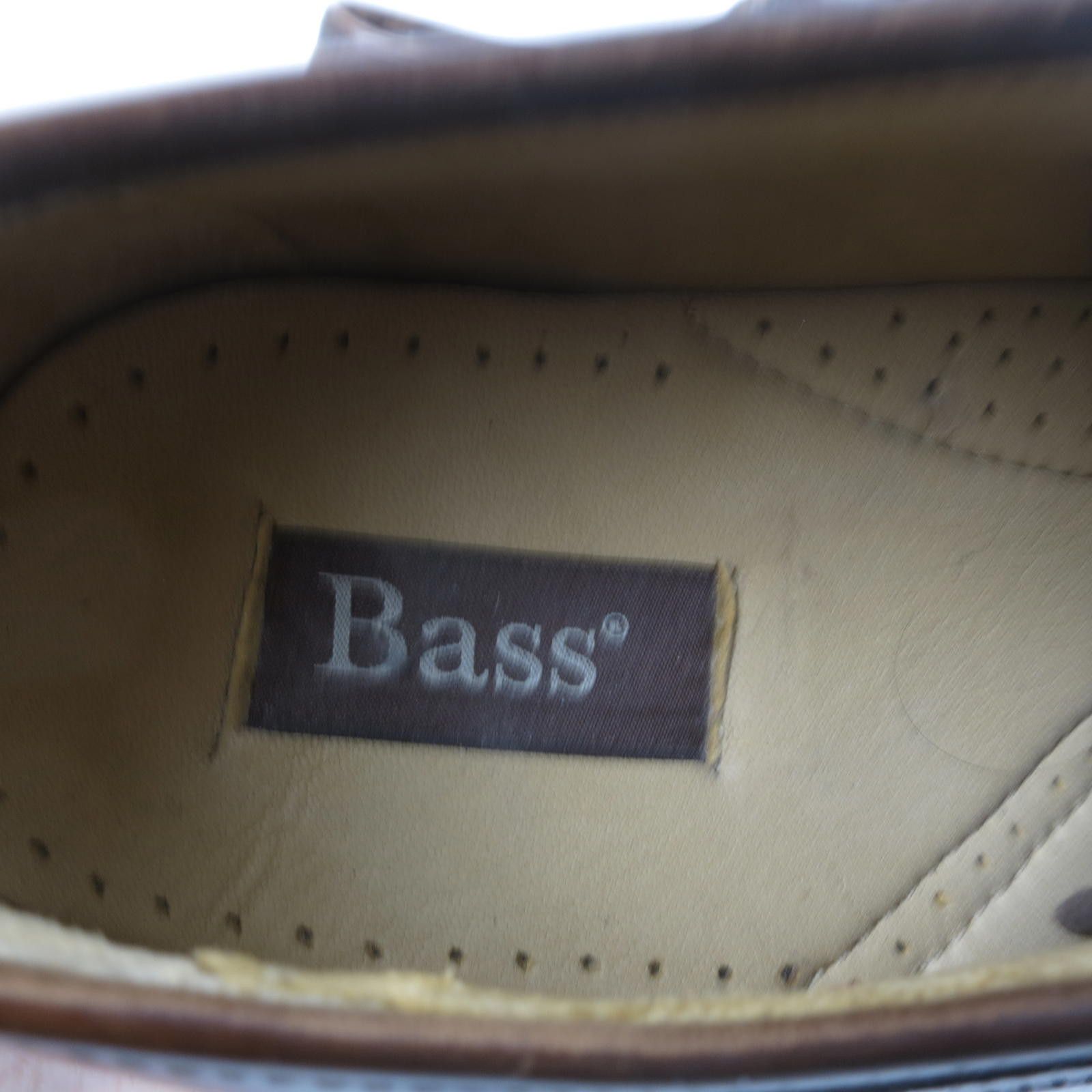 Designer Bass "Flex" Brown Leather Square Toe Dress Oxford Mens 9.5M Size US 9.5 / EU 42-43 - 4 Thumbnail