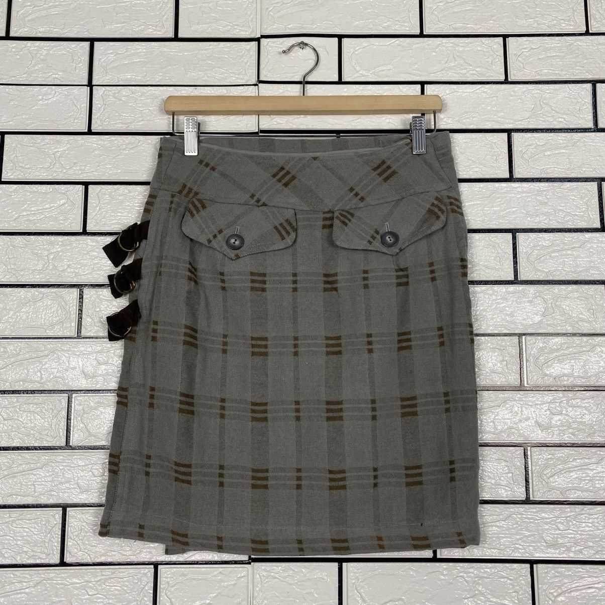 Japanese Brand 📌Vintage Skirt Bondage Style Tartan Martina Dietrich Size 28" / US 6 / IT 42 - 2 Thumbnail