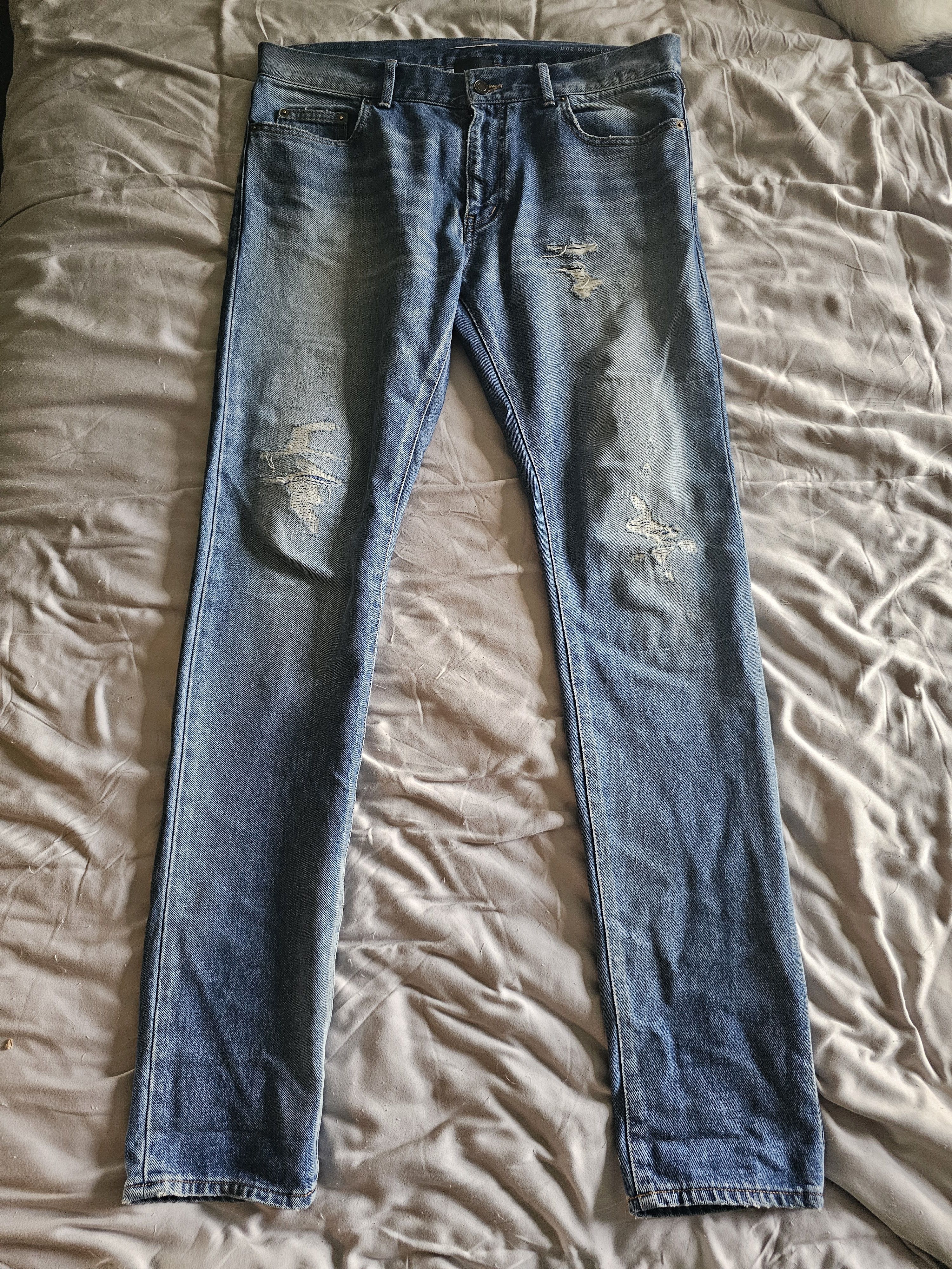 Saint Laurent Destroyed Jeans | Grailed