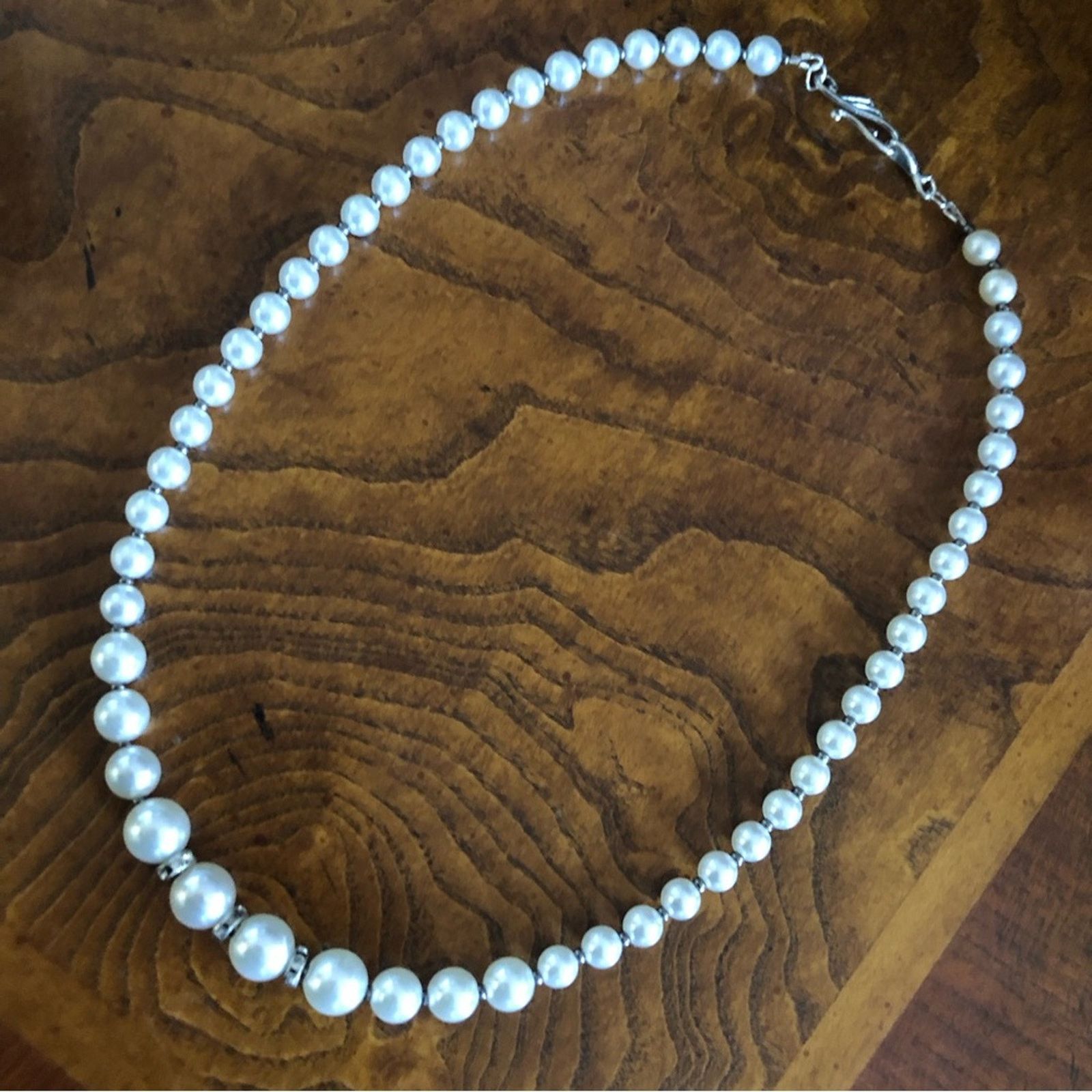 Handmade Handcrafted repurpose salvaged pearl bead necklace Size ONE SIZE - 8 Thumbnail