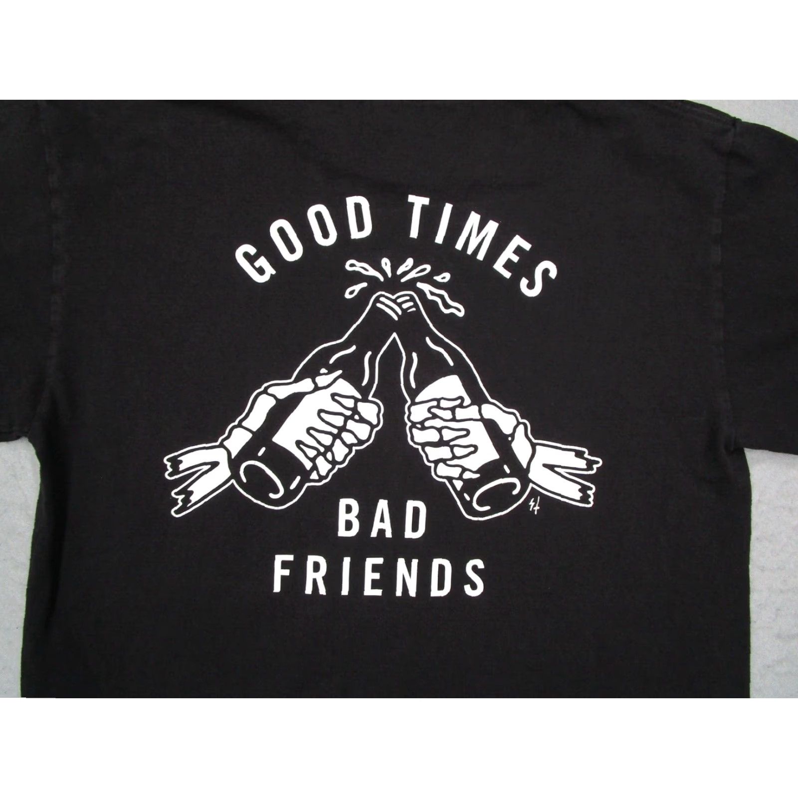 Doublet Lurking Class / Sketchy Tank Mens Black Short Sleeve Crew Neck Tee - Good Times / Bad Friends Double-Sided Graphic - 100% Cotton - Made in Mexico - M Size US M / EU 48-50 / 2 - 4 Thumbnail