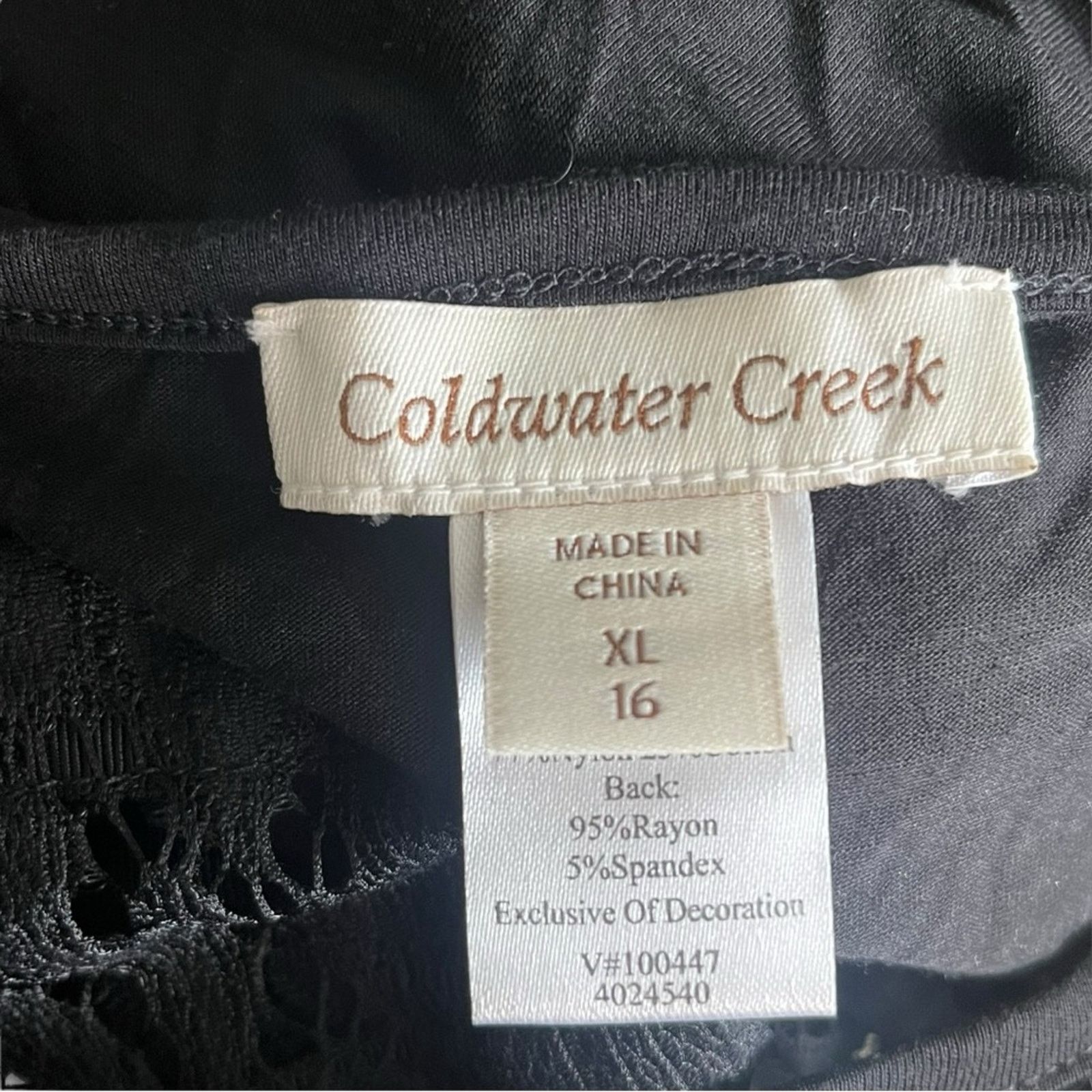 Coldwater Creek Coldwater Creek black lace front blouse women's 16 XL Size XL / US 12-14 / IT 48-50 - 5 Thumbnail