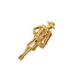 Chanel Brooch Gold Black Beige Cocomark GP B22 K Pin Motif