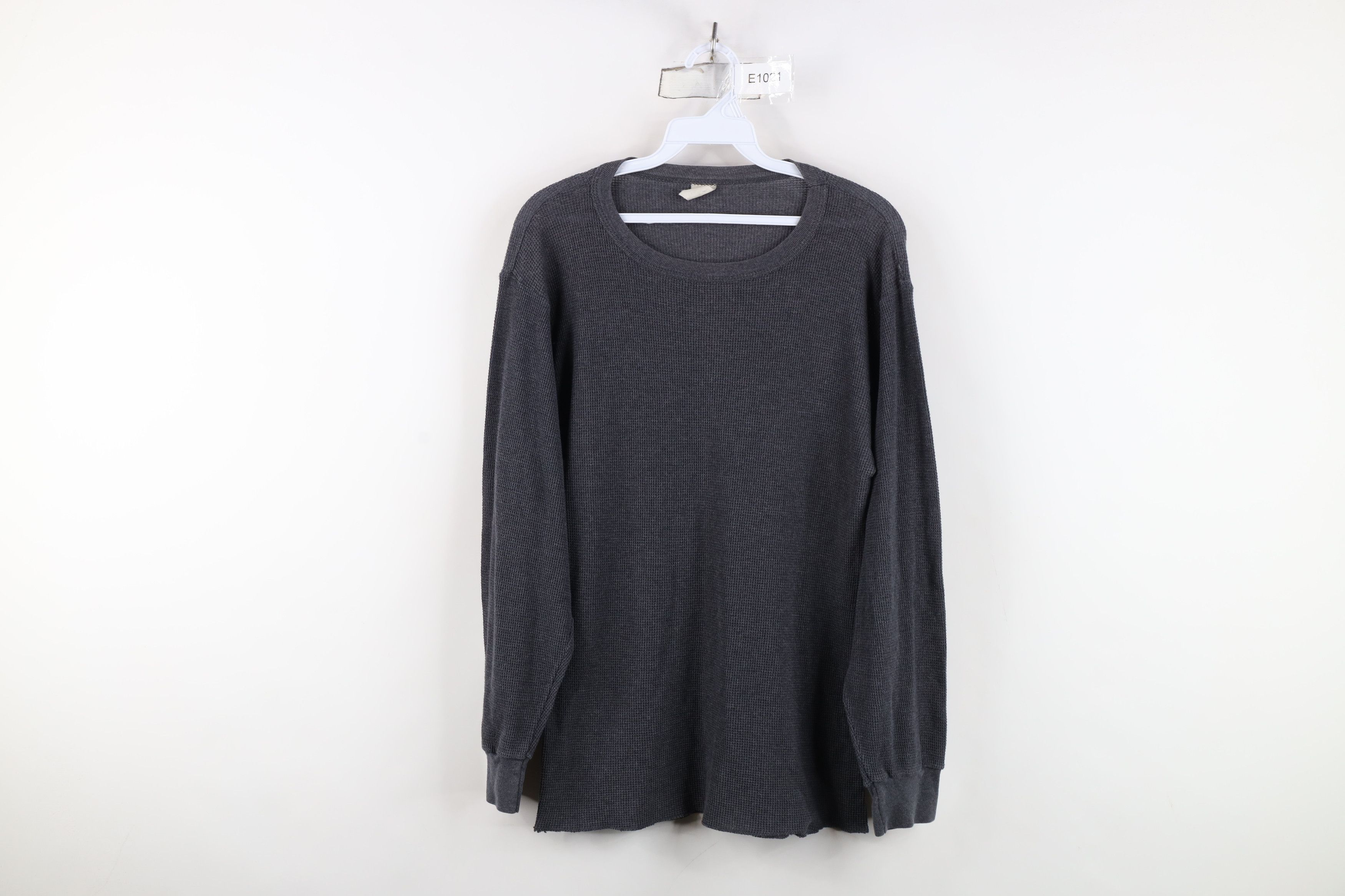 Vintage Vintage 90s Streetwear Waffle Knit Long Sleeve T-Shirt USA Size US XL / EU 56 / 4 - 1 Thumbnail