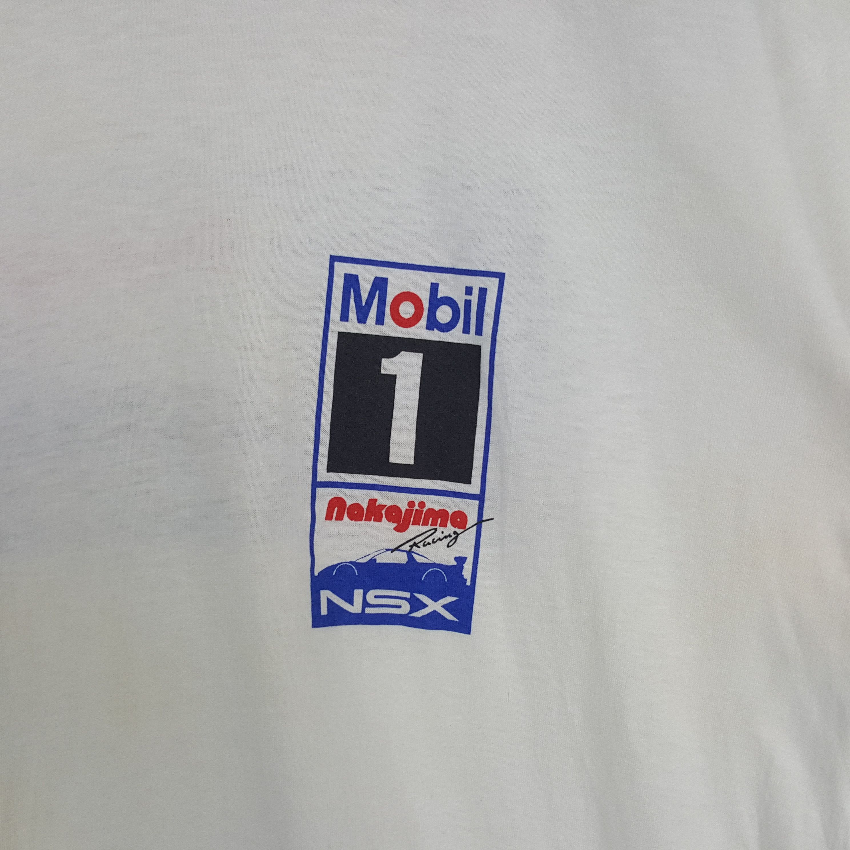 Japanese Brand × Vintage Vintage Mobil 1 Nakajima Racing NSX Japanese Honda Tshirt Size US M / EU 48-50 / 2 - 4 Thumbnail