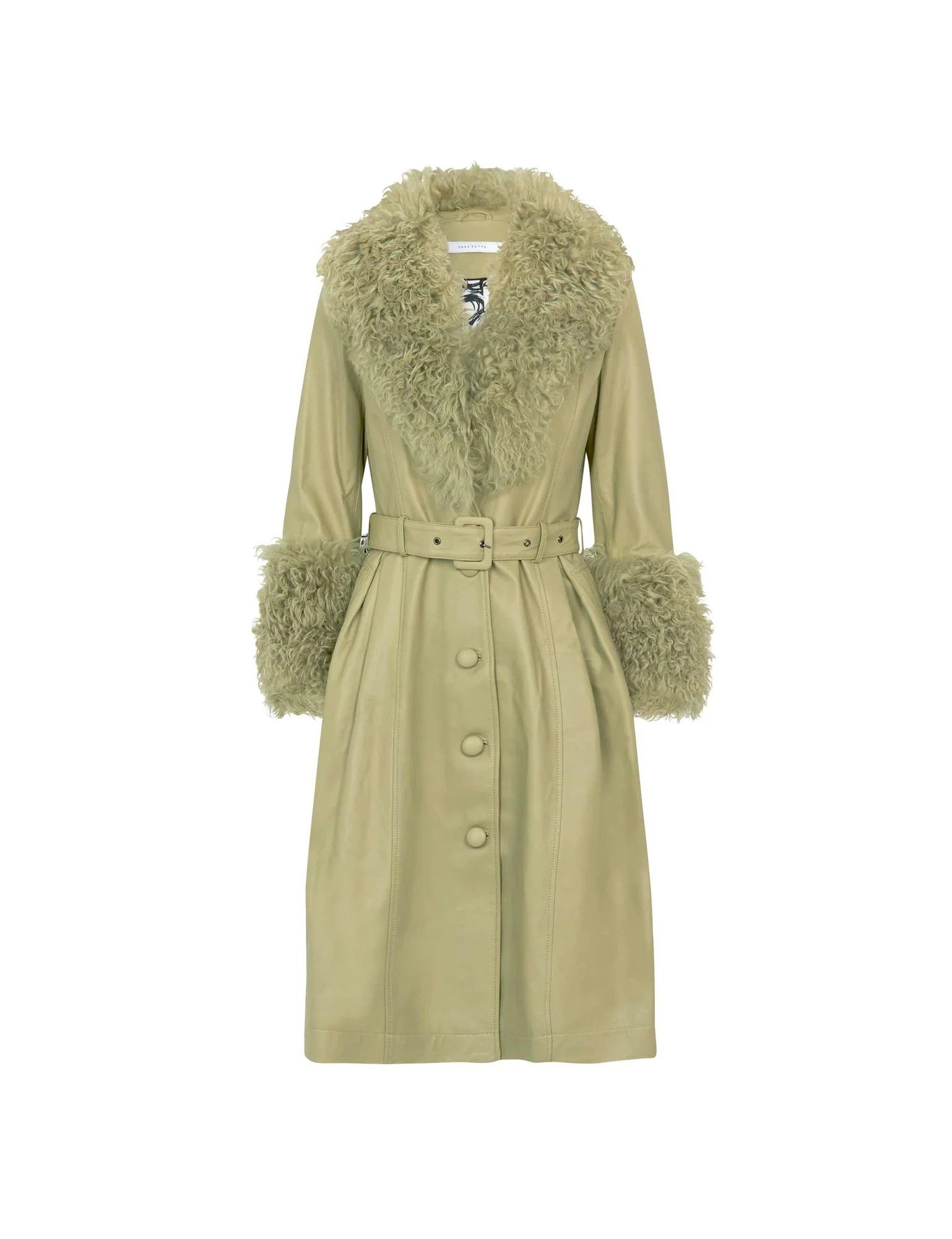 Saks Potts o1s22i1n0924 Foxy Leather Shearling Long Coat in Green | Grailed
