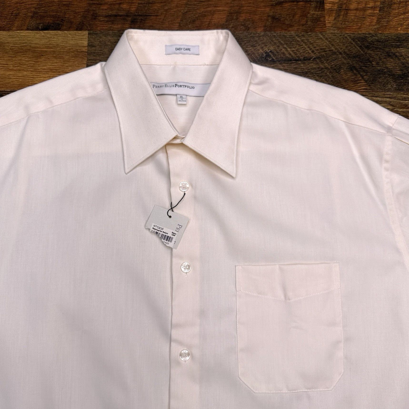 Perry Ellis Perry Ellis Easy Care Shirt Mens XL Button-Up Long Sleeve Collared Beige Twill Cotton Blend Regular - White tag? Size US XL / EU 56 / 4 - 5 Thumbnail