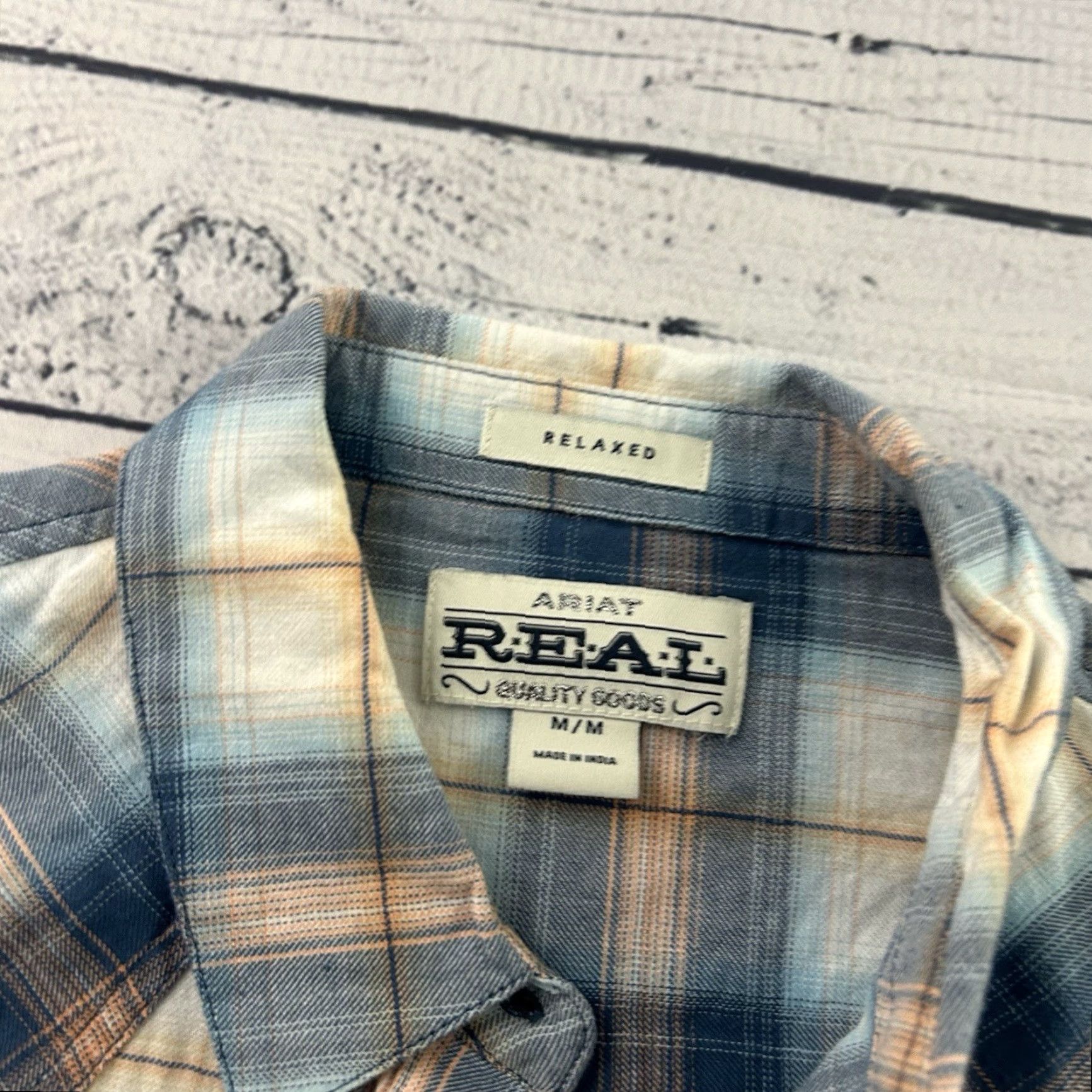 Ariat Ariat Women’s Plaid Relaxed Long Sleeve Button-Up Shirt M Blue Size M / US 6-8 / IT 42-44 - 2 Thumbnail