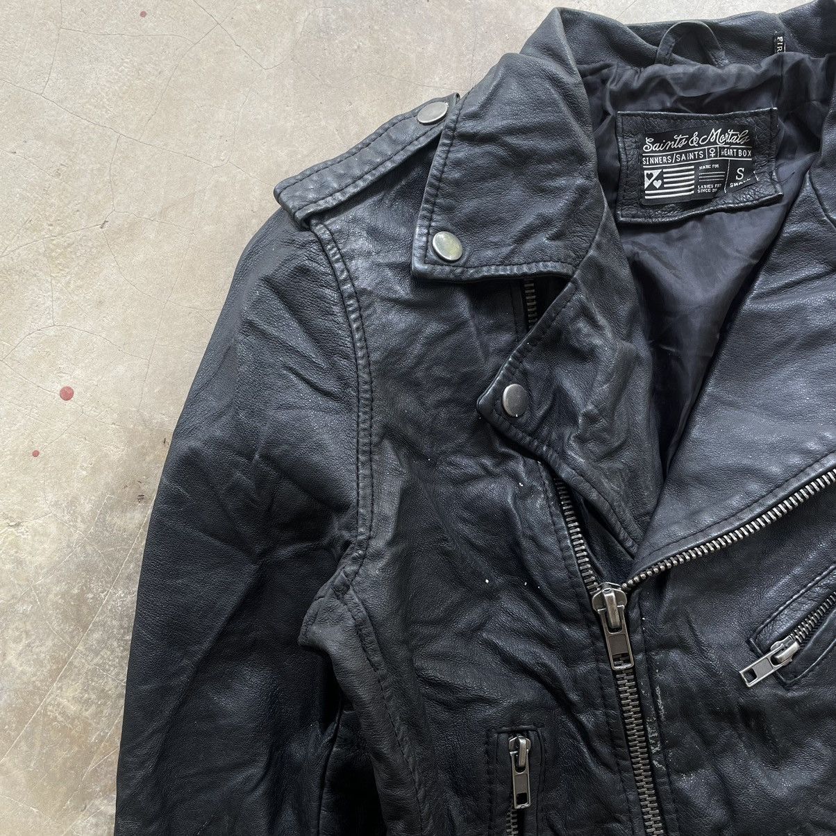 Le Grande Bleu (L.G.B.) Grail🔥 Archive Leather Jacket Asymmetrical Rick Owens Style Size US XS / EU 42 / 0 - 9 Thumbnail