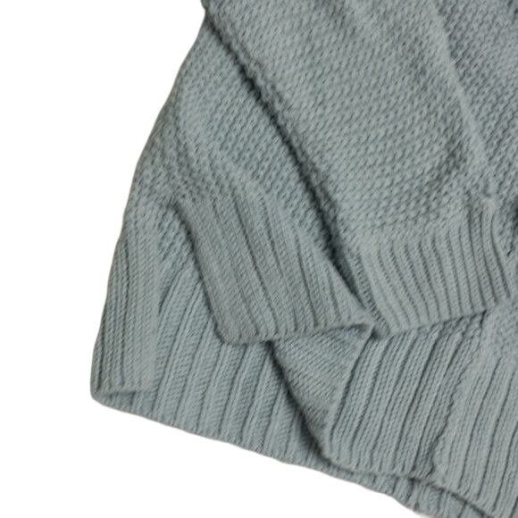 Lucky Brand Lucky Brand Baby Blue Thick Knit V-Neck Keyhole Sweater Size S / US 4 / IT 40 - 2 Thumbnail