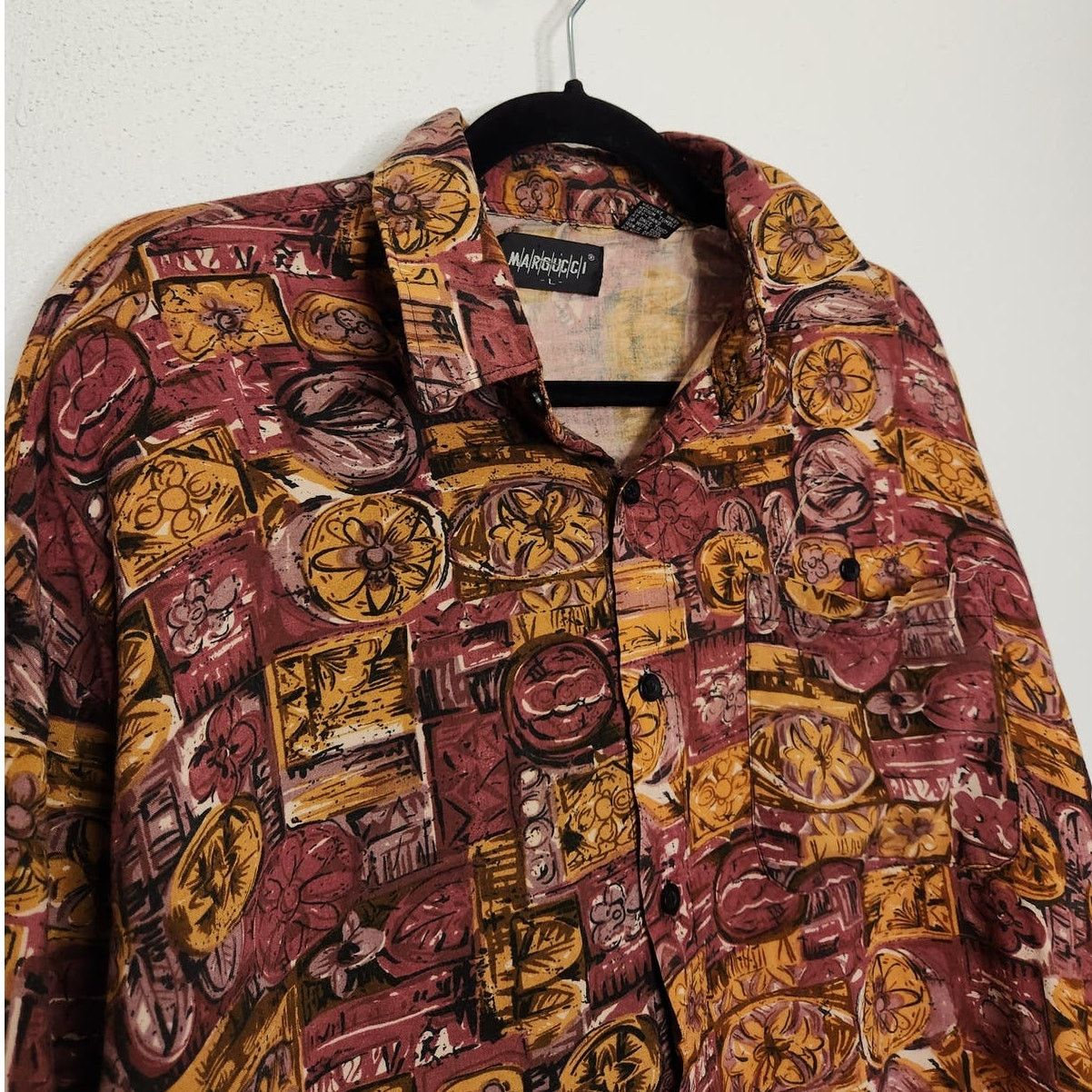 Vintage Vintage Rayon Button Shirt Large Margucci Floral Flowers Art Size US L / EU 52-54 / 3 - 3 Thumbnail