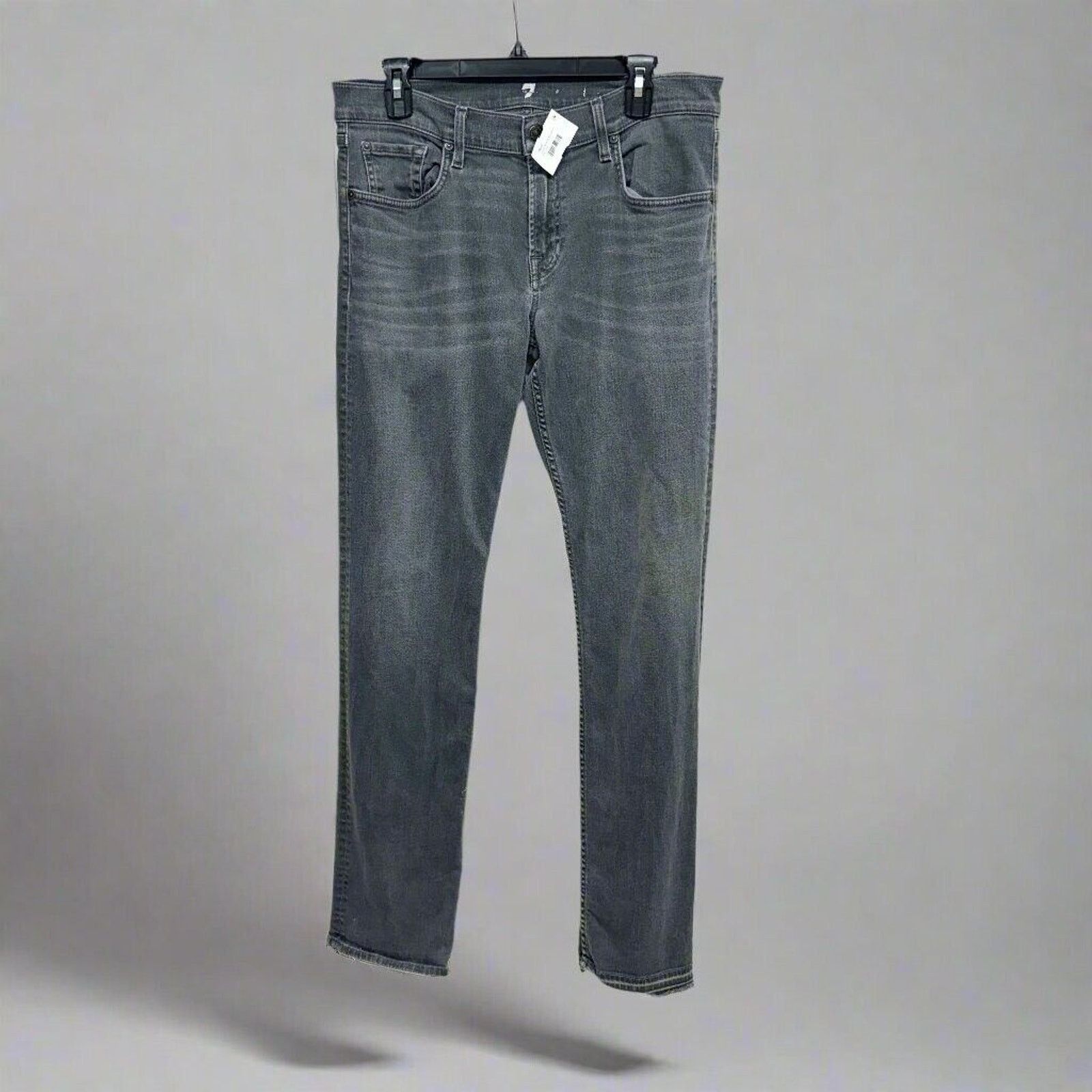 7 For All Mankind 7 For All Mankind Mid Rise Grey Straight Leg Jeans 33/14 Size 36" / US 14 / IT 50 - 1 Thumbnail