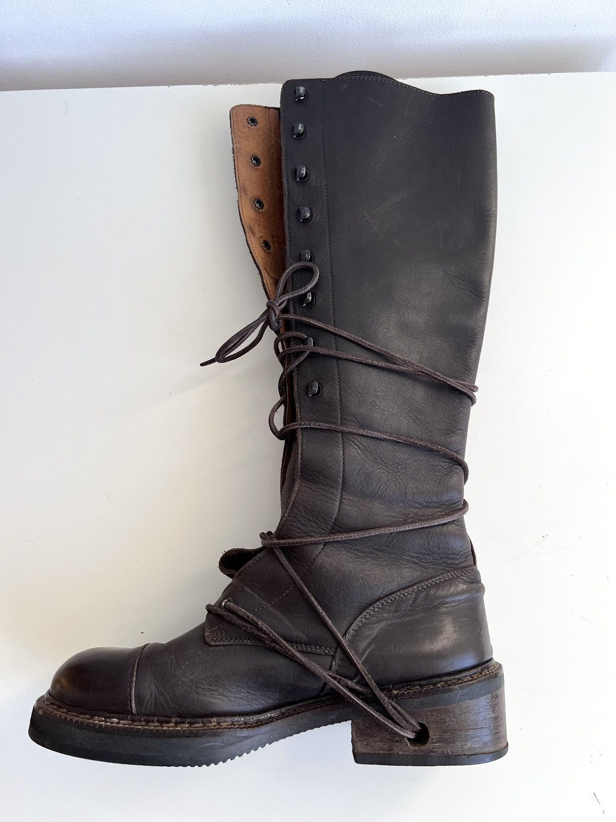 Dirk Bikkembergs Dirk Bikkembergs??? SAMPLE Wooden Heel Knee Boots Size US 11 / IT 41 - 12 Thumbnail