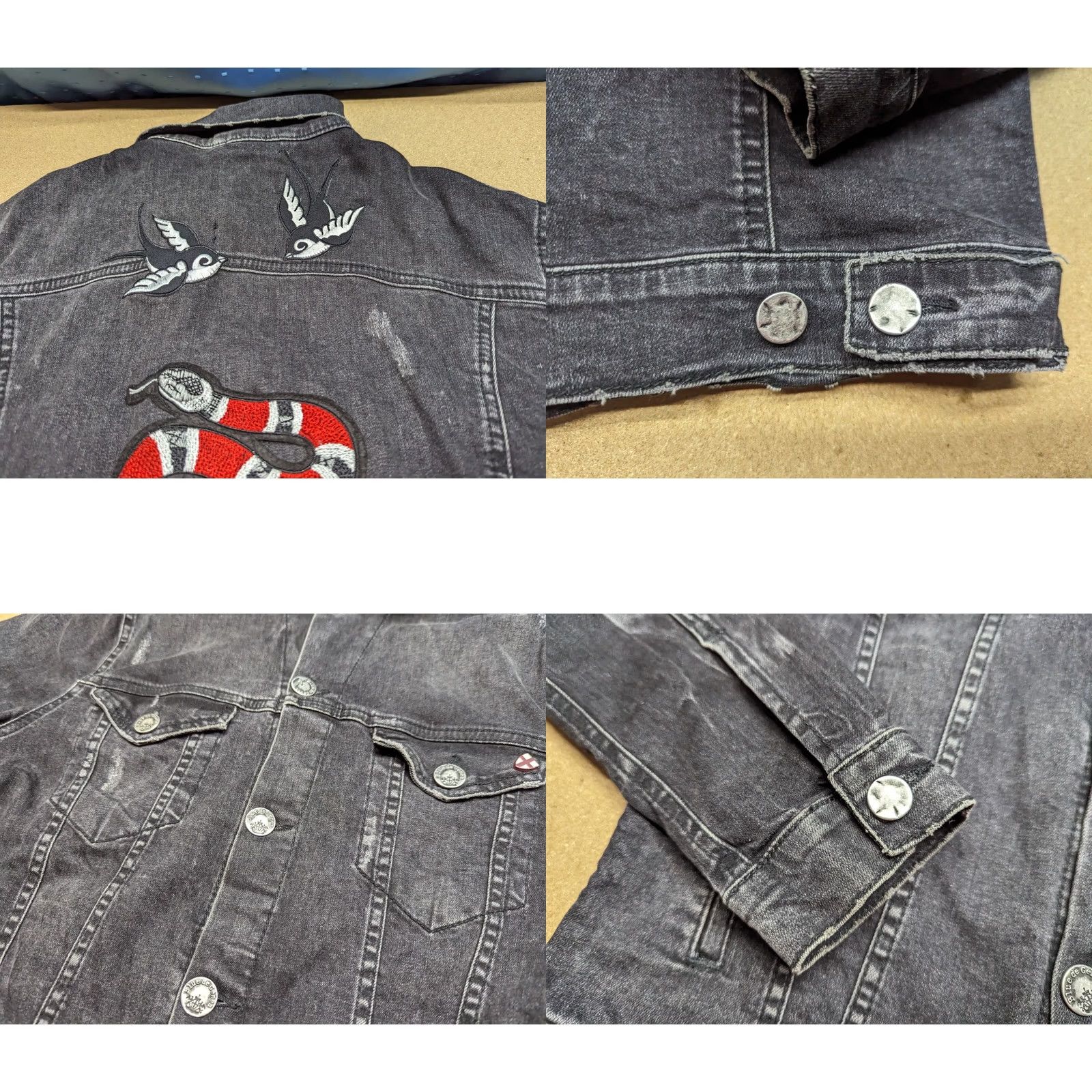 Vintage Blue de Genes Progretto Heritage Mens Denim Black Jacket L Size US L / EU 52-54 / 3 - 8 Thumbnail