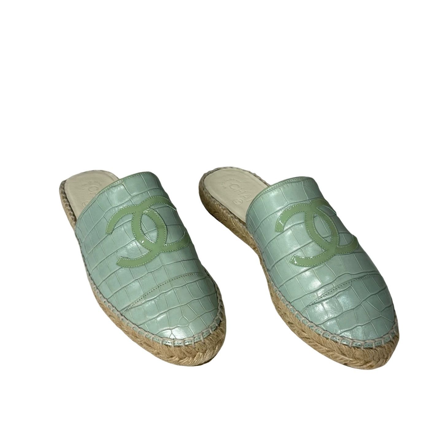 Chanel Chanel Croc Embossed Mules Size 39 Size US 8 / IT 38 - 1 Thumbnail