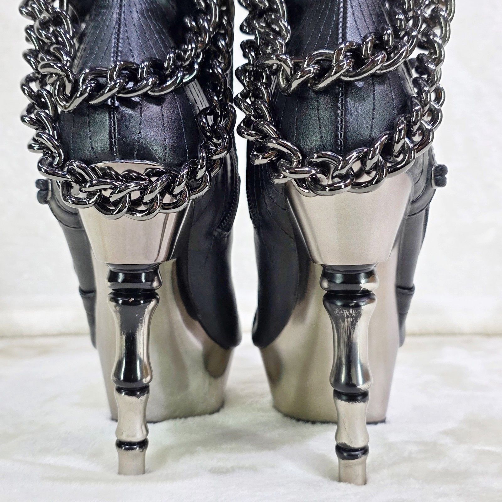 Demonia Cult DEMONIA Muerto Bone Heel Chain Cryptic Skeleton Hand Platfor Size US 10 / IT 40 - 5 Thumbnail