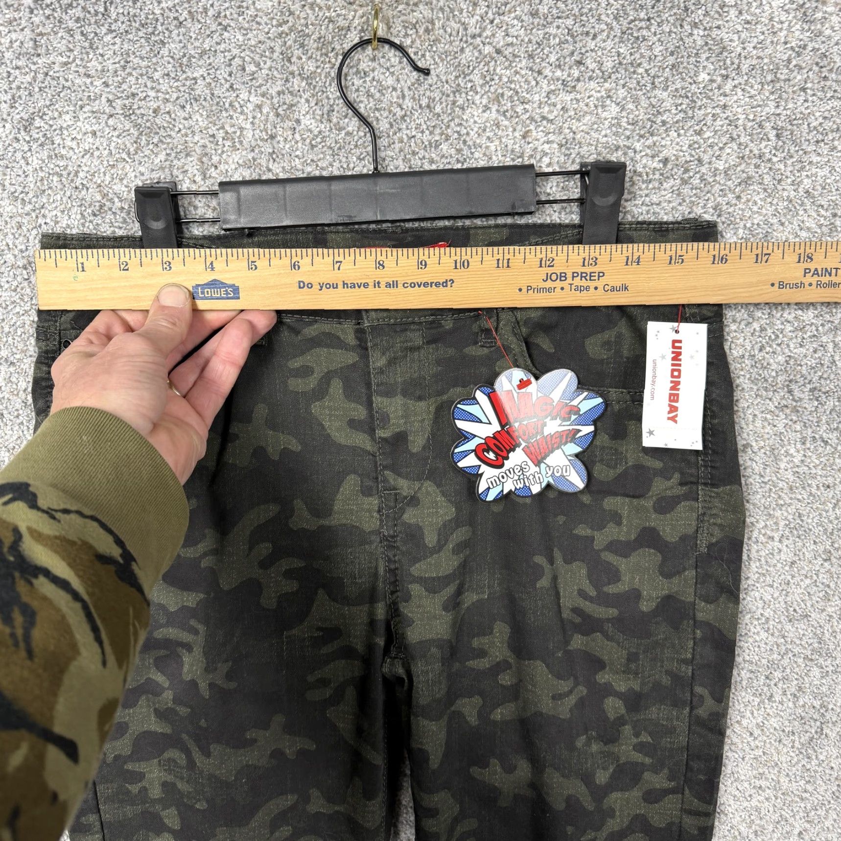 Vintage Unionbay Jeans Juniors 13 Green Camouflage Skinny Denim 32in Waist 28in Inseam Girls Size 34" / US 12 / IT 48 - 5 Thumbnail