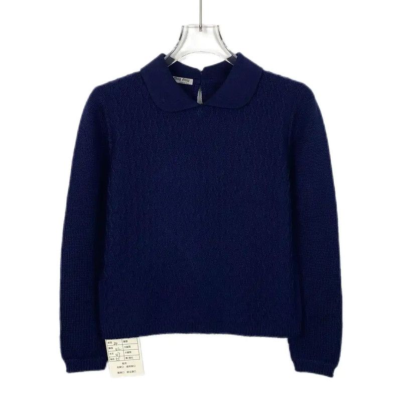Miu Miu Miu Miu Navy Wool Sweater for Women 0089 Size XS / US 0-2 / IT 36-38 - 1 Thumbnail