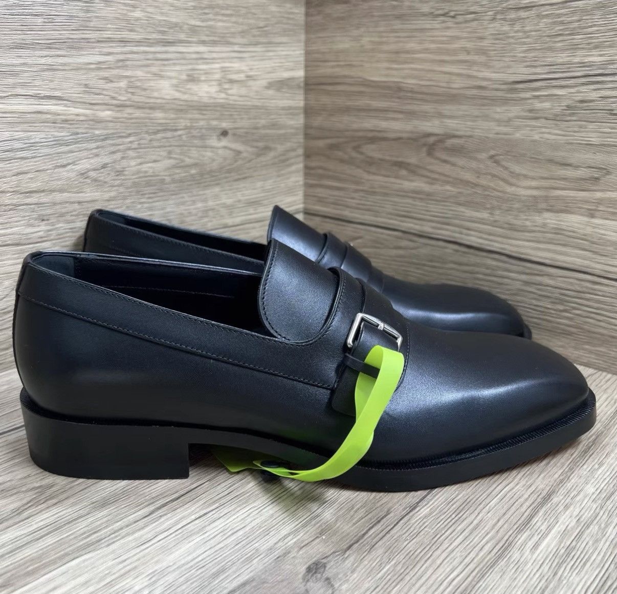 Hermes Hermès Hubert Black & Silver Square-toe Monk Shoes J41 Size US 8.5 / EU 41-42 - 3 Thumbnail
