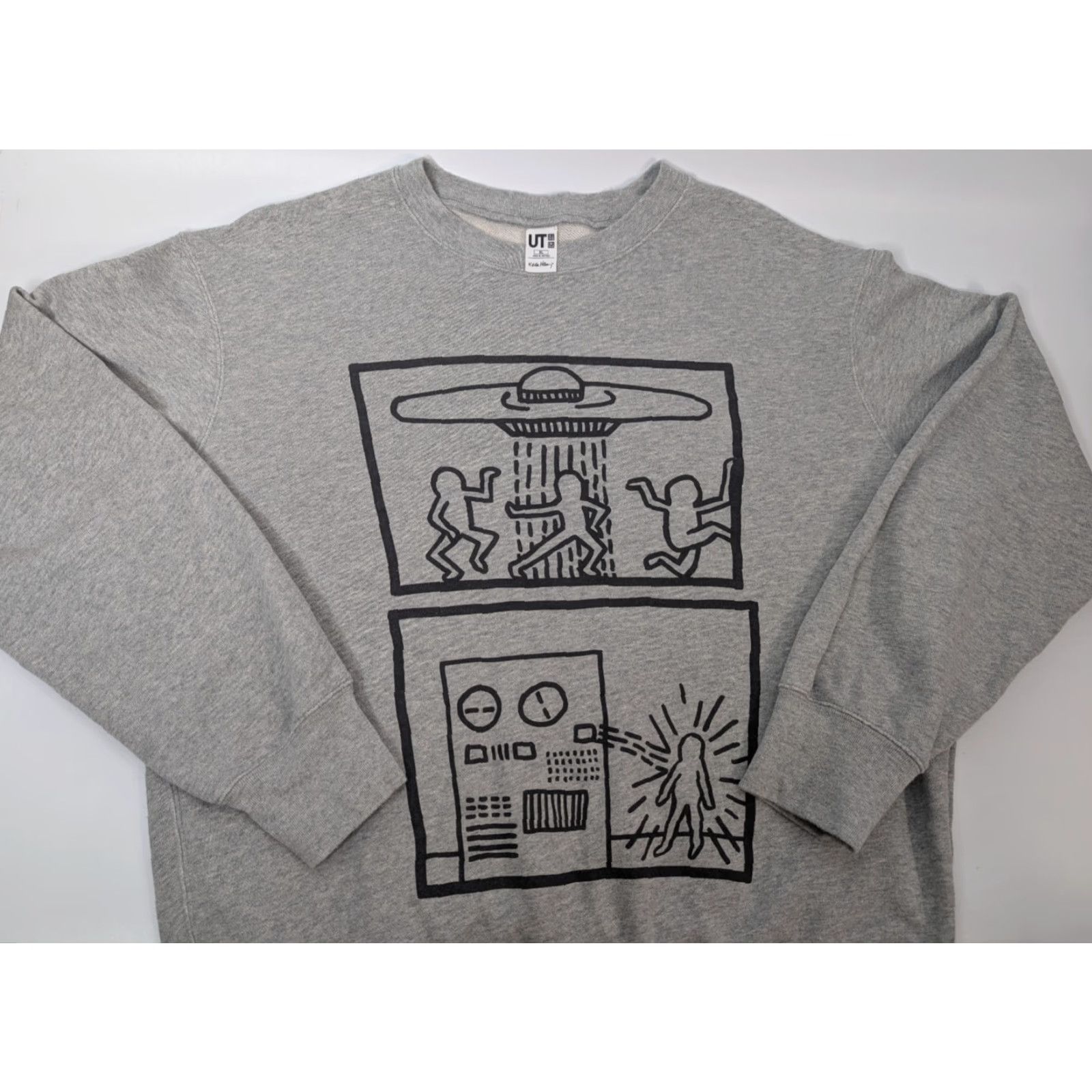 Uniqlo Uniqlo Flying Saucer Keith Haring Mens XL L/S Sweatshirt Crew Neck Graphic Print Vintage No NYC Union Jack? Size US XL / EU 56 / 4 - 2 Thumbnail