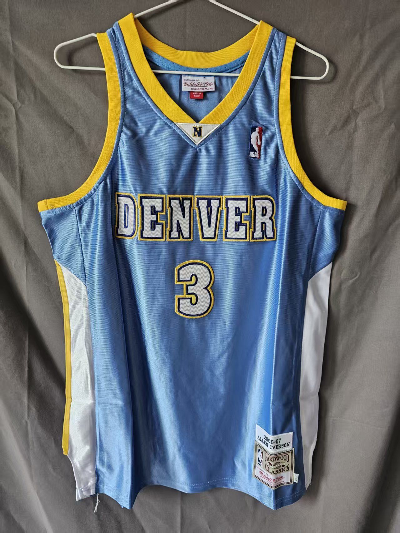 NBA Denver Nuggets #3 Allen Iverson Jersey Double Stitched Size US M / EU 48-50 / 2 - 1 Thumbnail