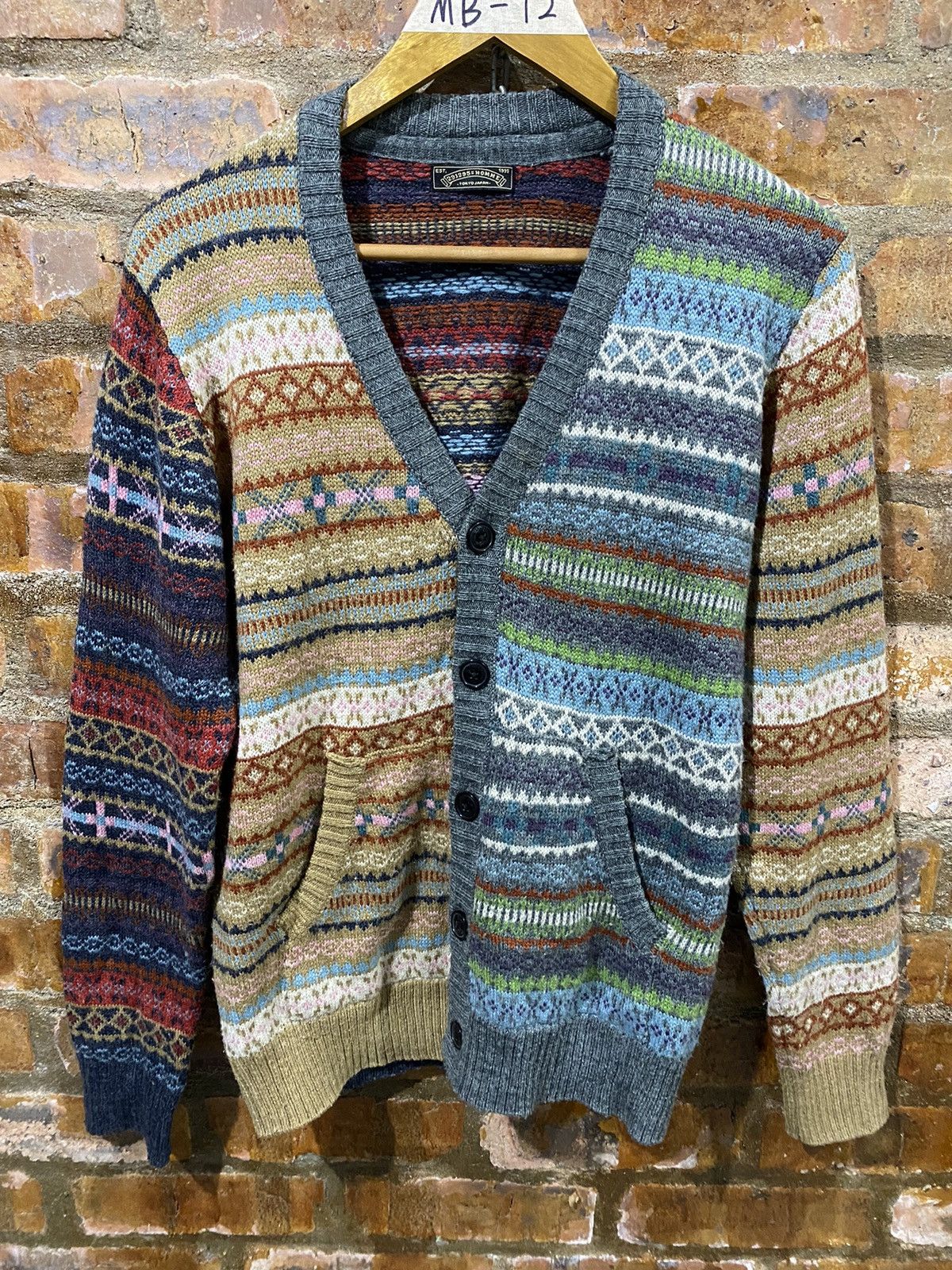 20471120 2000s 291295 = homme Multicolor wool cardigan kapital Size US M / EU 48-50 / 2 - 2 Thumbnail