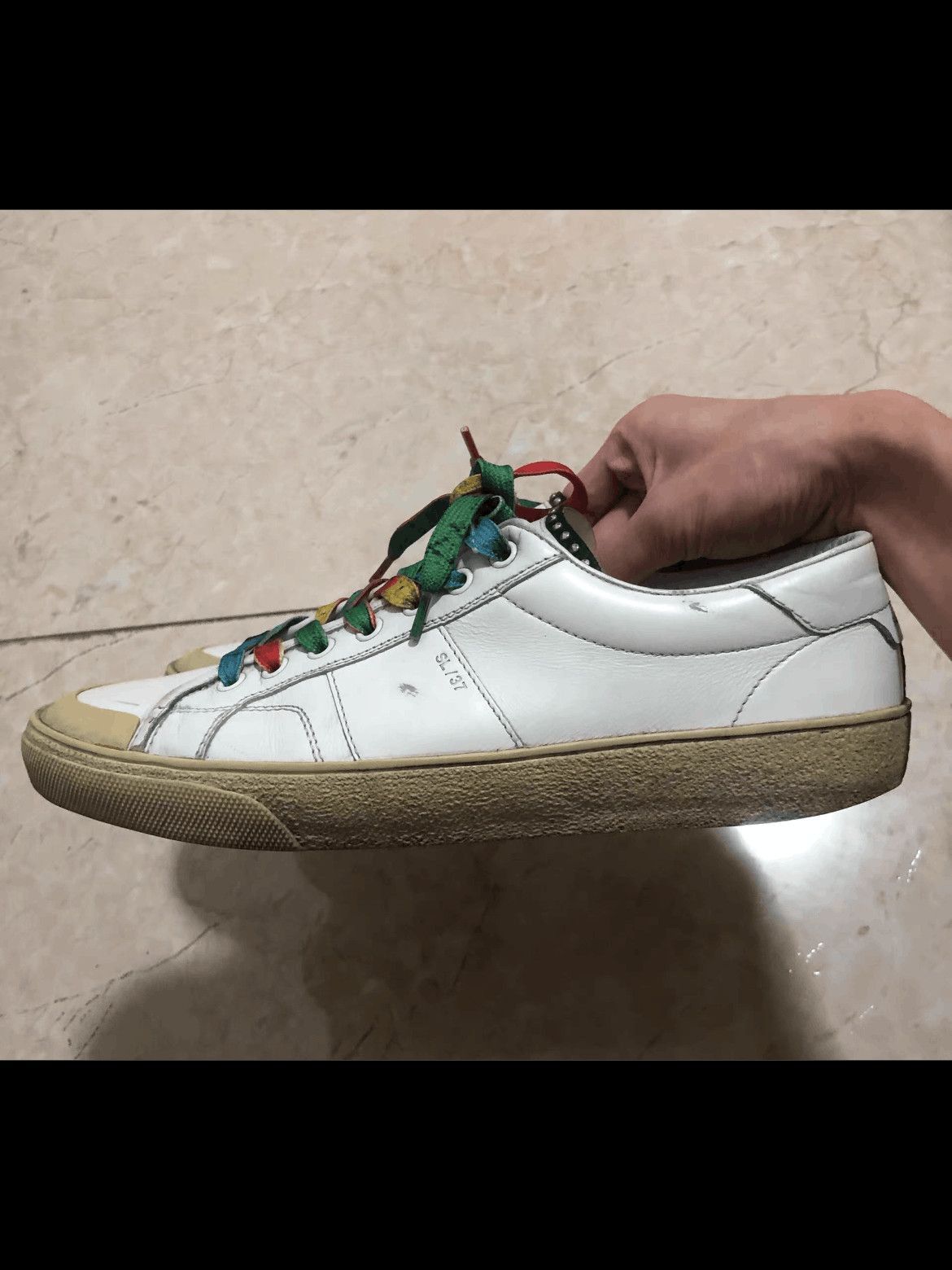 Saint Laurent Paris Sz 42 Saint Laurent Paris by Hedi 16SS Rainbow Lace Sneaker Size US 9 / EU 42 - 2 Thumbnail