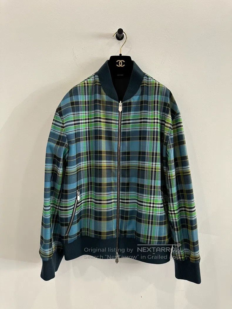 Hermes Hermes Green plaid and gray reversible men's jacket Size US L / EU 52-54 / 3 - 1 Thumbnail