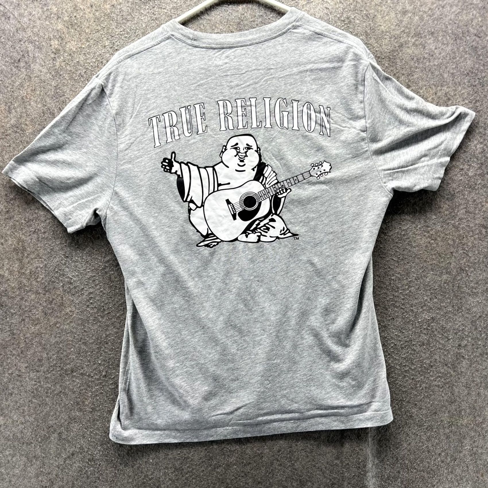 True Religion True Religion Shirt Mens Large Gray Buddha Guitar Graphic Tee Music Casual Shirt Size US L / EU 52-54 / 3 - 2 Thumbnail