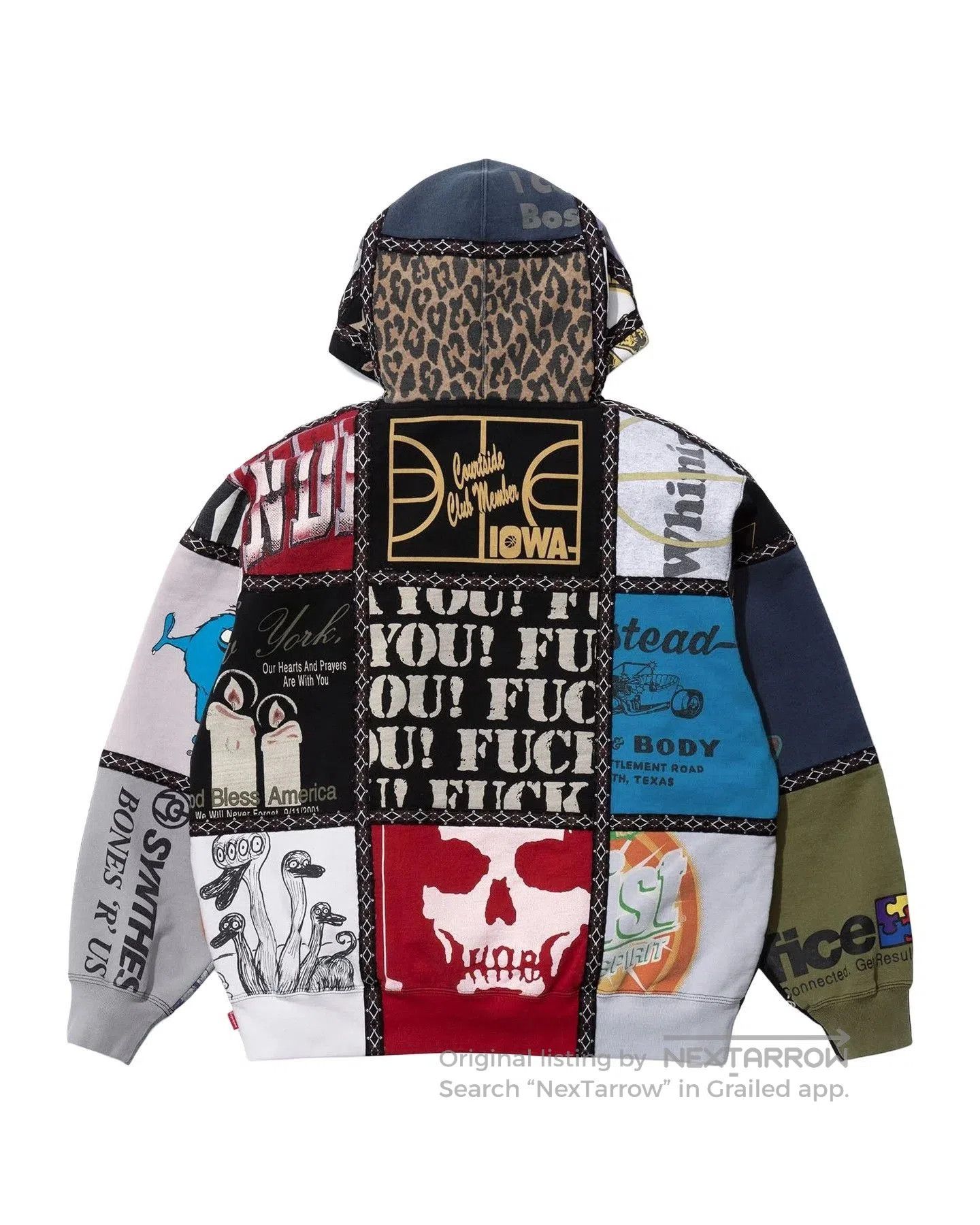 Number (N)ine Supreme x Number Nine Patchwork Zip Up Hoodie. Size US M / EU 48-50 / 2 - 2 Thumbnail