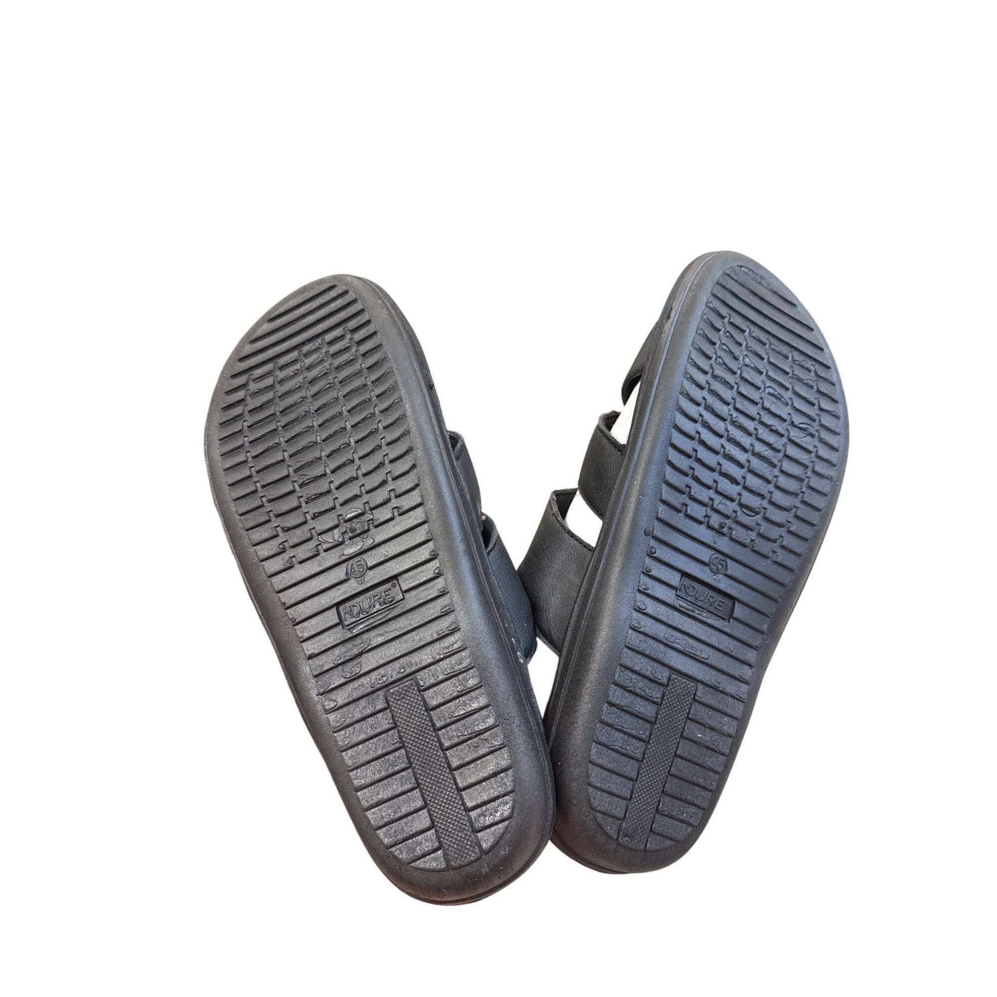 Other NDure Mens Black Leather Strap Sandals Size 11.5 SKU 8302 Size US 11.5 / EU 44-45 - 7 Thumbnail